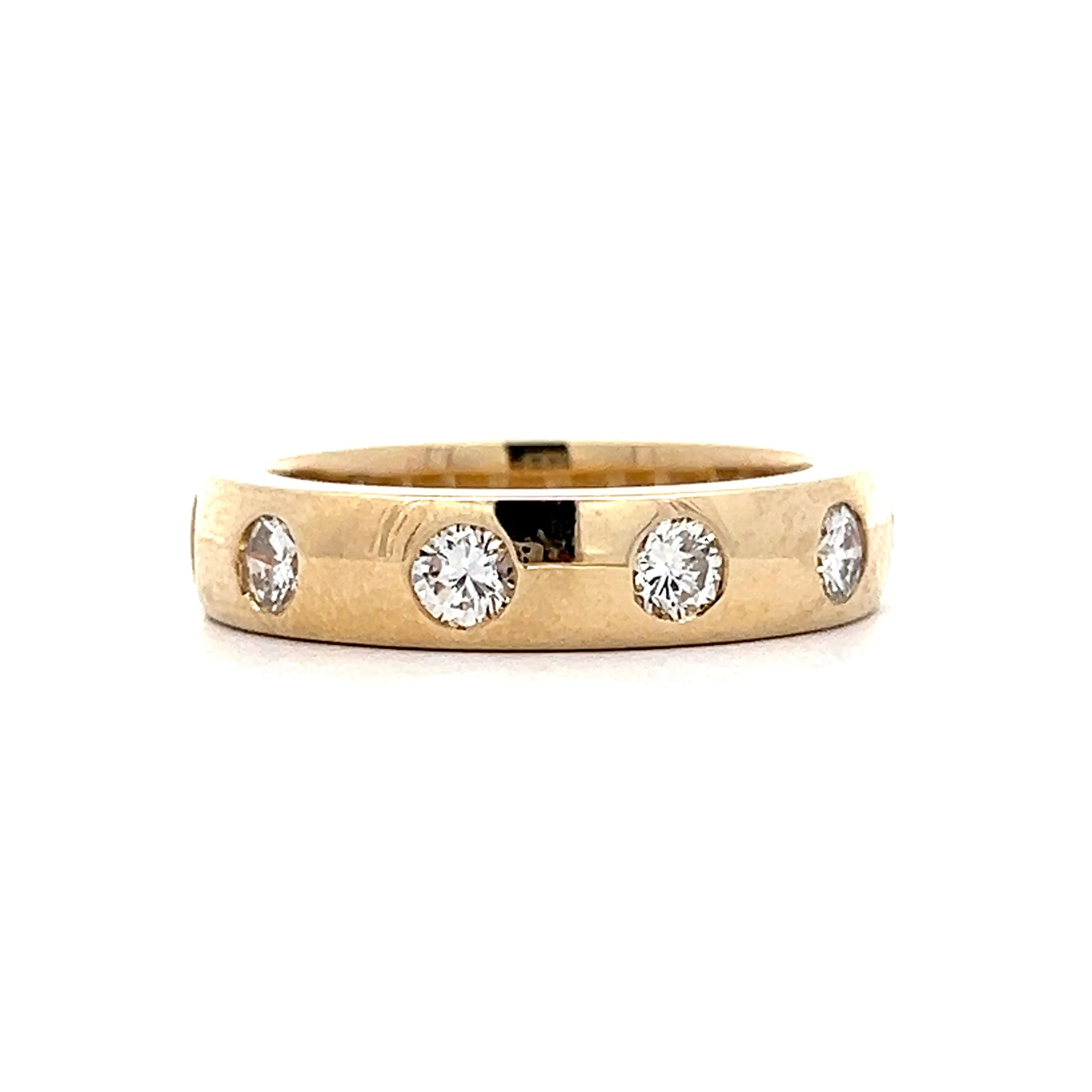 1.28 Flush Set Diamond Eternity Band in 14k Yellow Gold