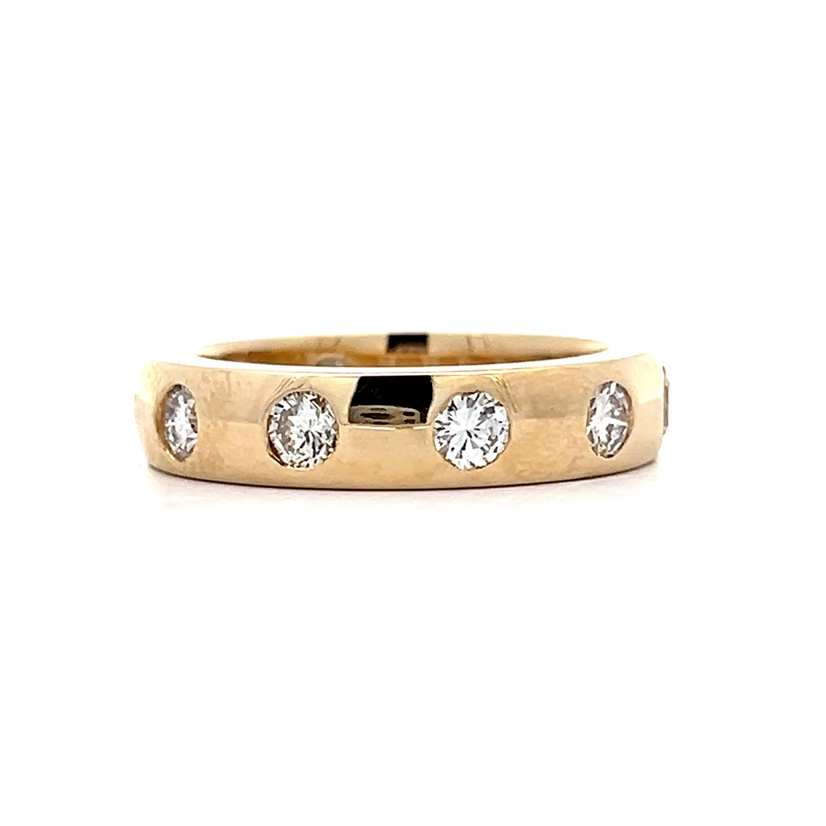 1.28 Flush Set Diamond Eternity Band in 14k Yellow Gold - Image 3