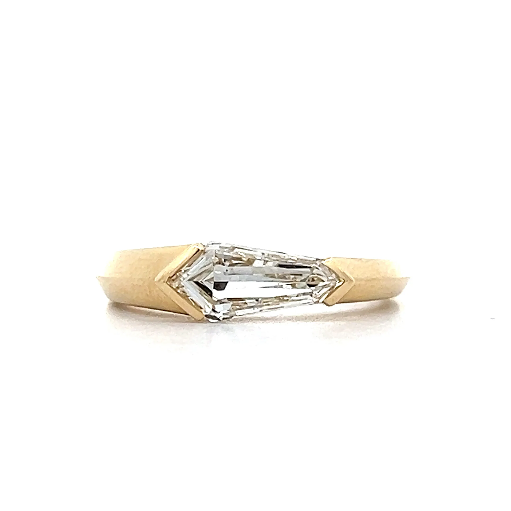 1.28 Kite Cut Diamond Engagement Ring in 14k Yellow Gold