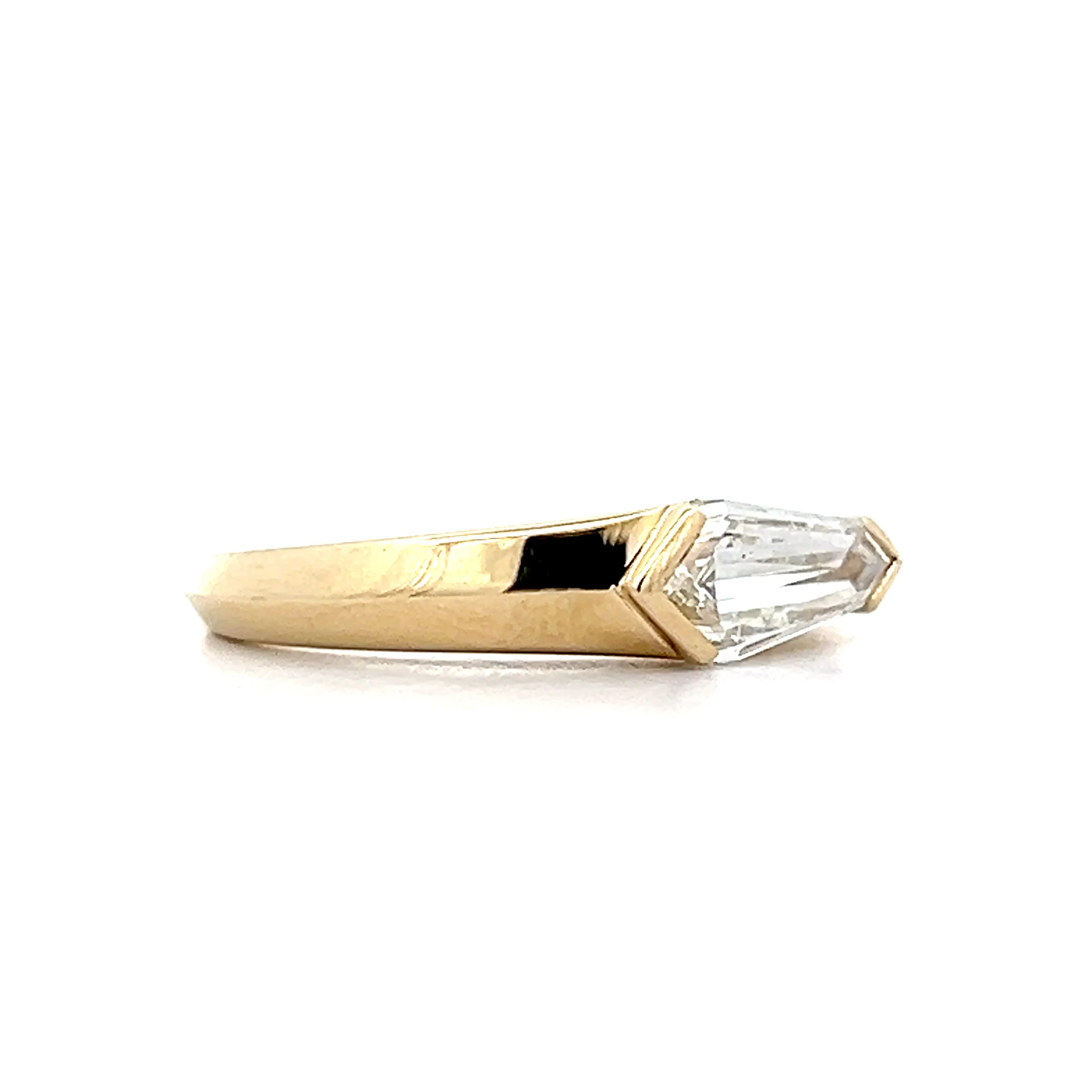 1.28 Kite Cut Diamond Engagement Ring in 14k Yellow Gold - Image 3