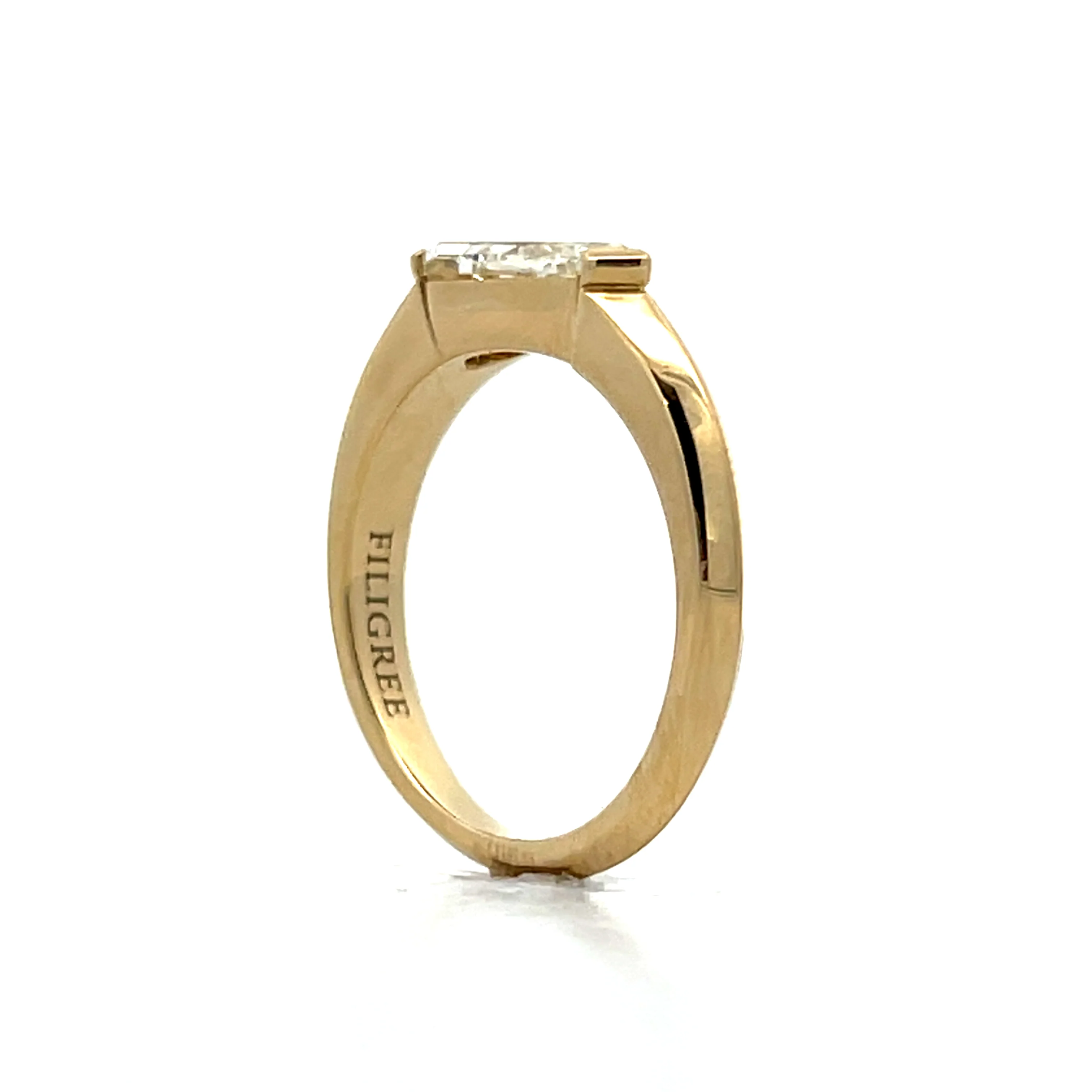 1.28 Kite Cut Diamond Engagement Ring in 14k Yellow Gold - Image 5