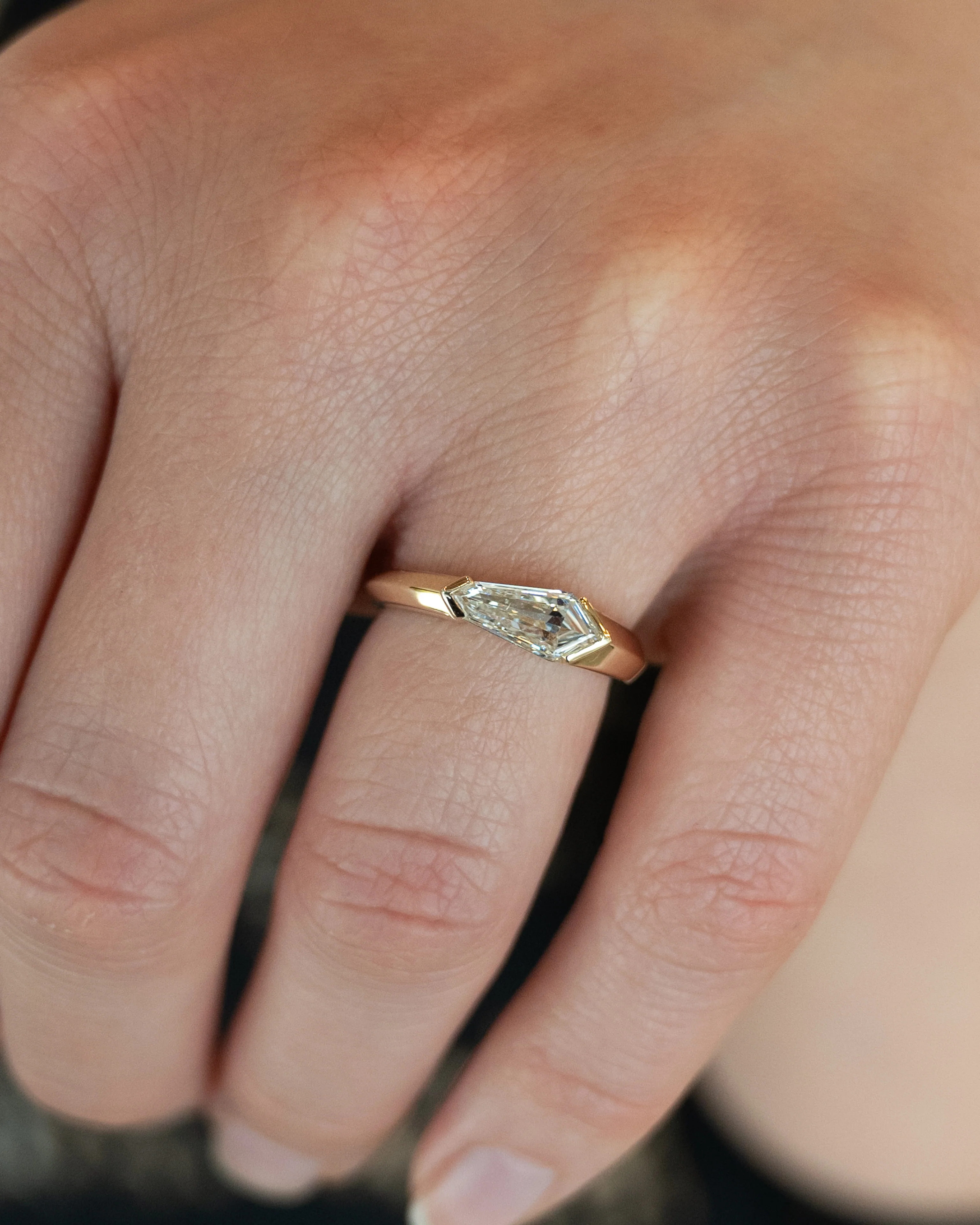 1.28 Kite Cut Diamond Engagement Ring in 14k Yellow Gold - Image 7