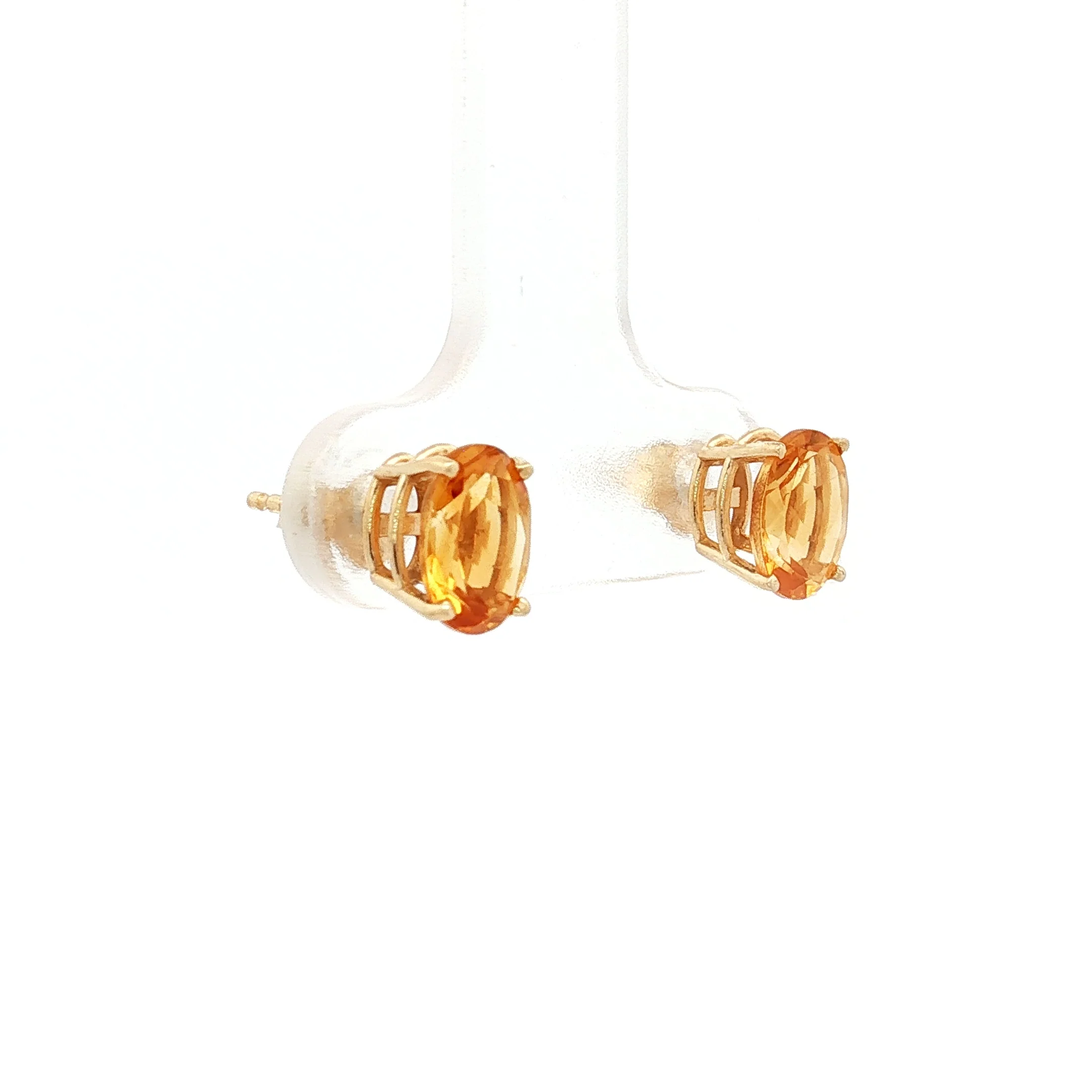 1.28 Oval Citrine Stud Earrings in 14k Yellow Gold - Image 3
