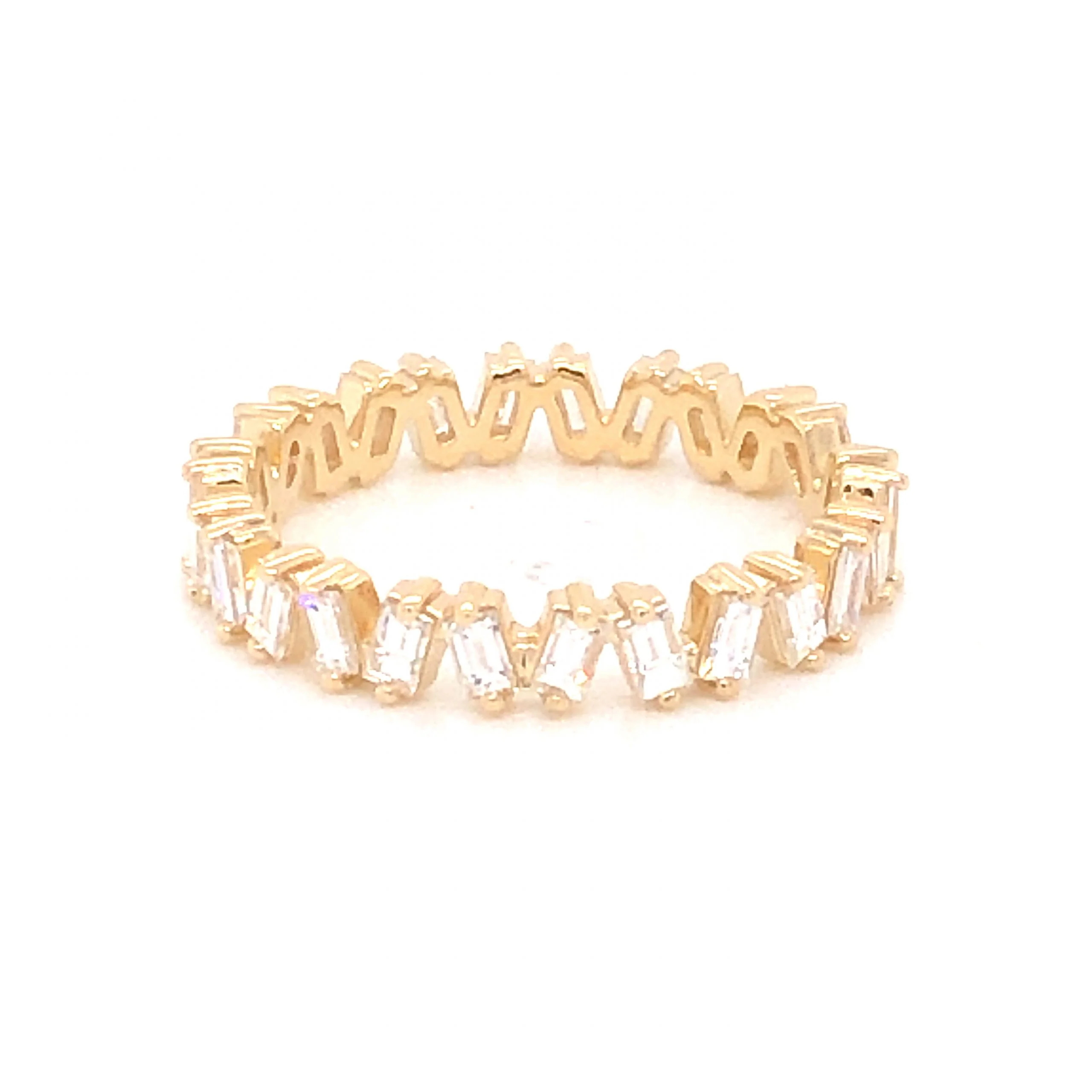 1.30 Baguette Cut Diamond Eternity Wedding Band in 14k Yellow Gold