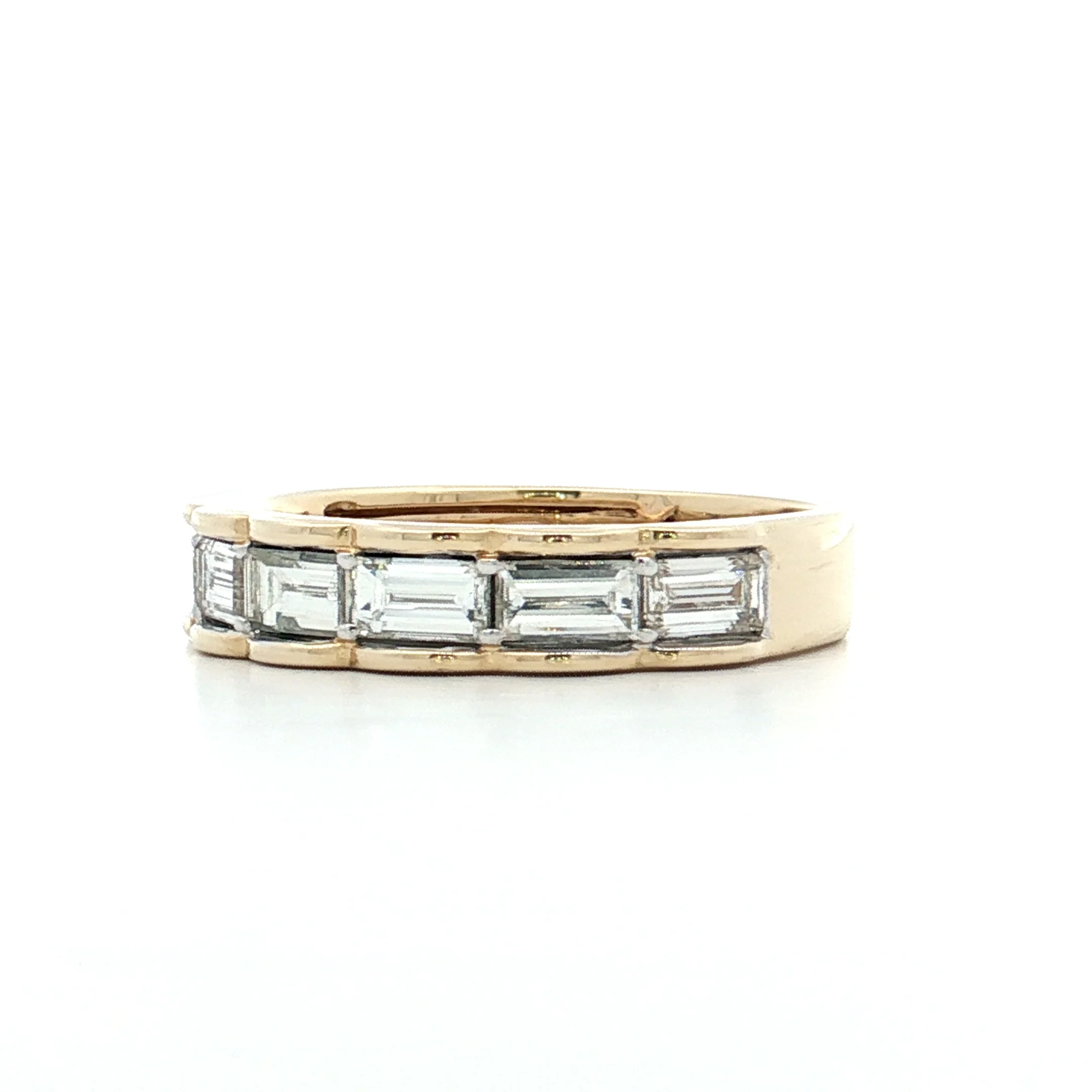 1.30 Baguette Diamond Stacking Band in 14k Yellow Gold - Image 2