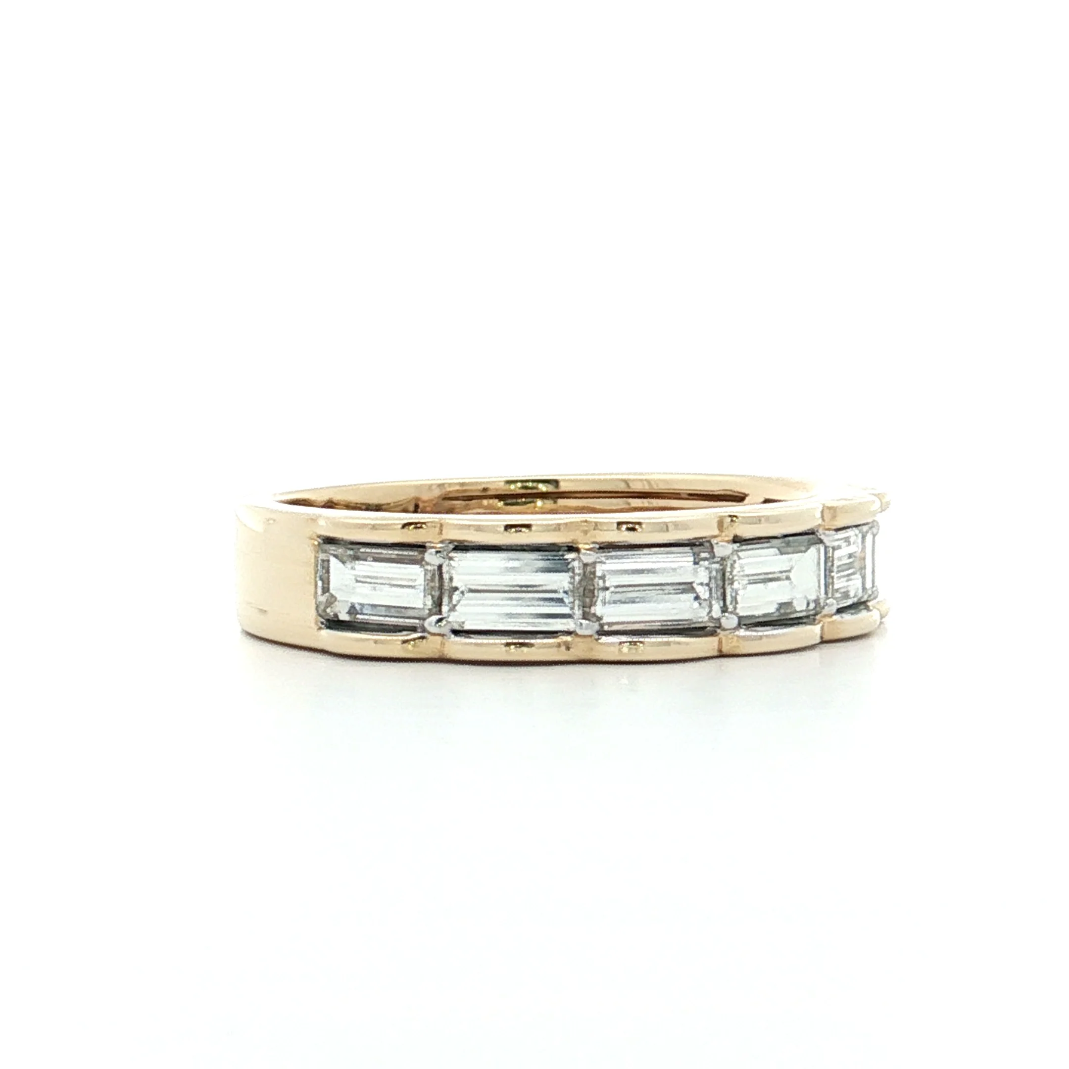 1.30 Baguette Diamond Stacking Band in 14k Yellow Gold - Image 3