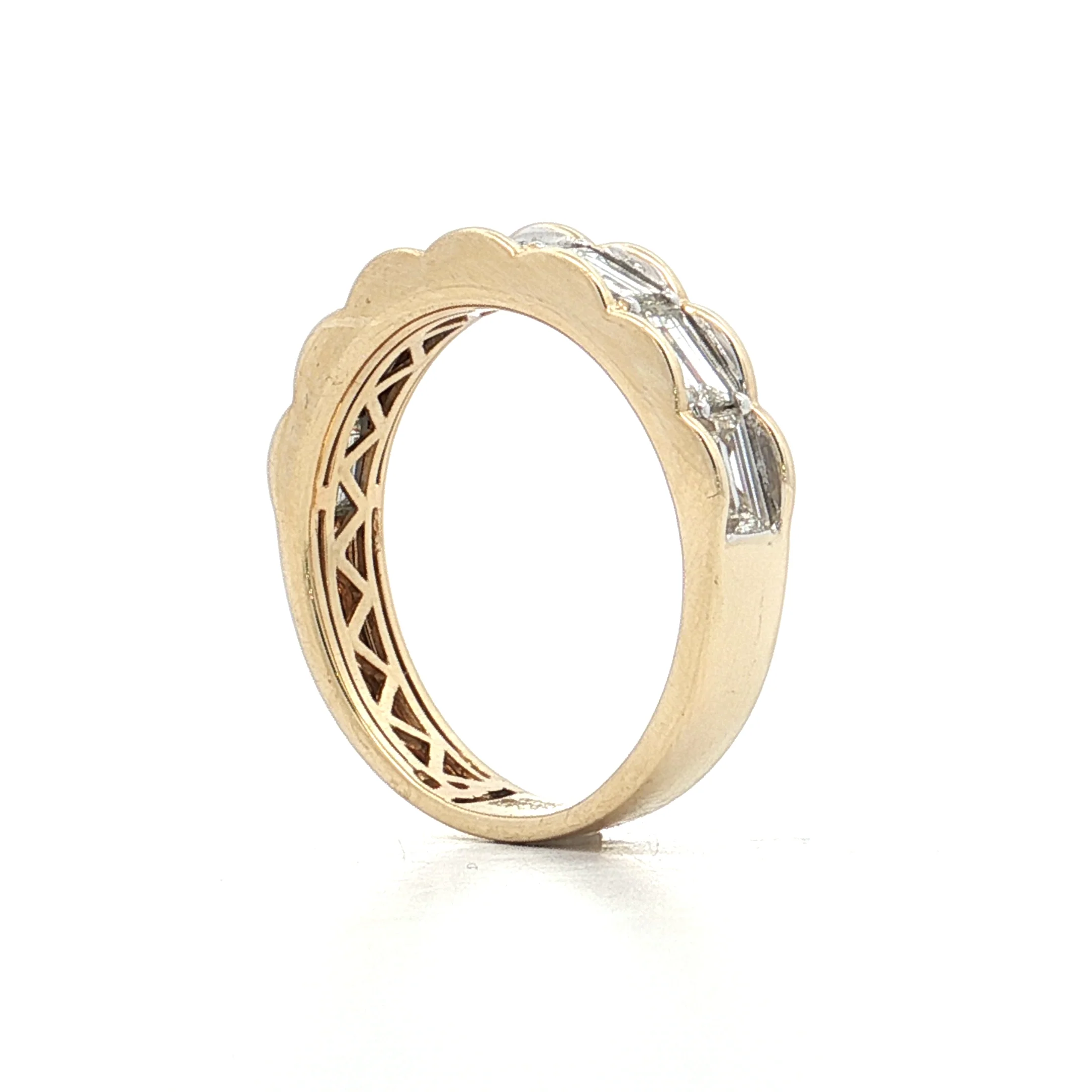 1.30 Baguette Diamond Stacking Band in 14k Yellow Gold - Image 5