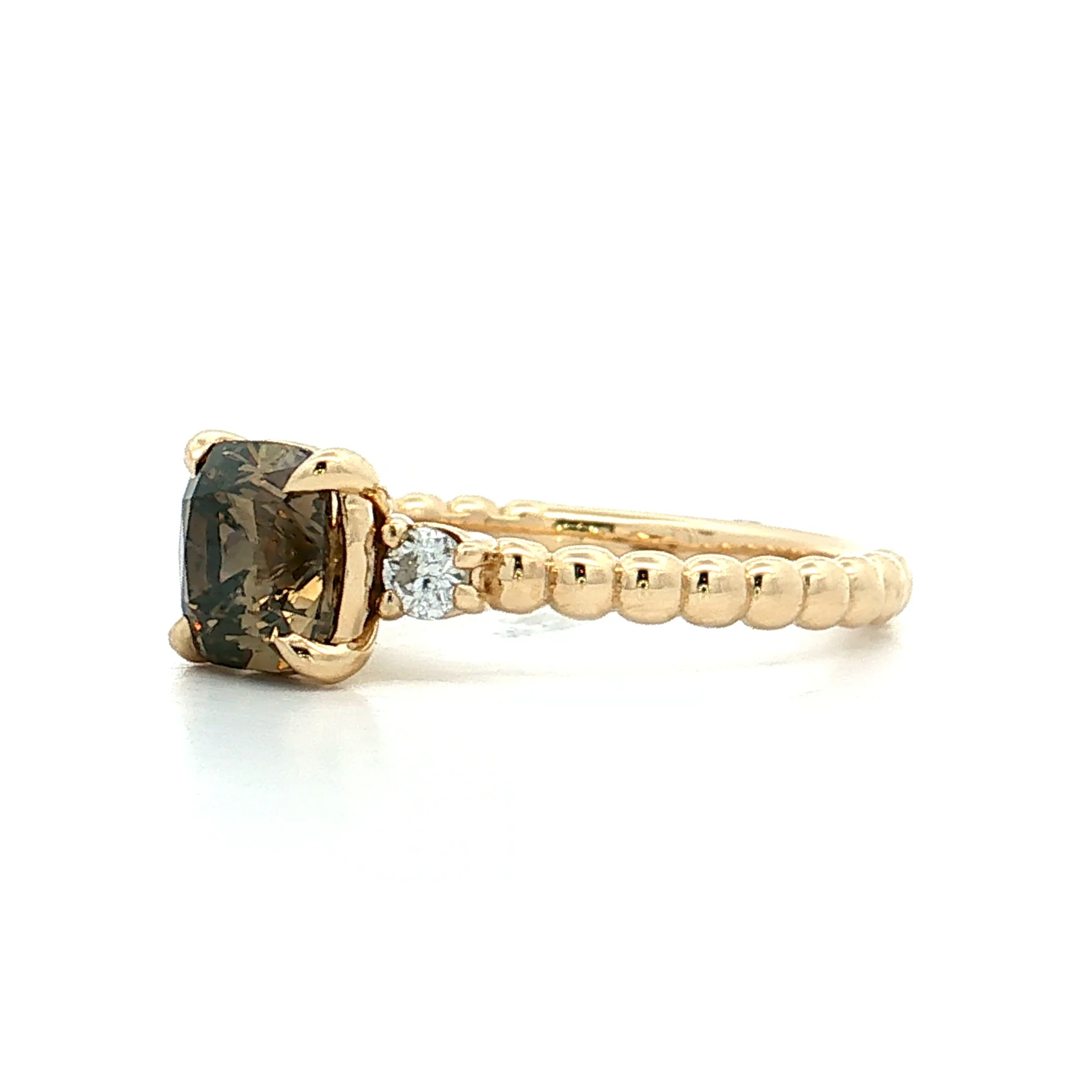 1.30 Brown Diamond Three Stone Engagement Ring 14k - Image 2