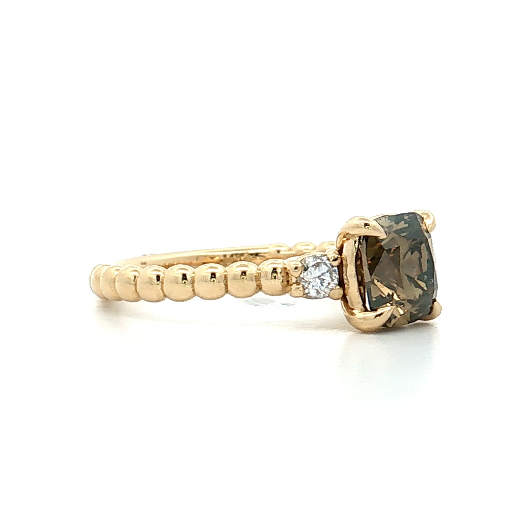 1.30 Brown Diamond Three Stone Engagement Ring 14k - Image 3