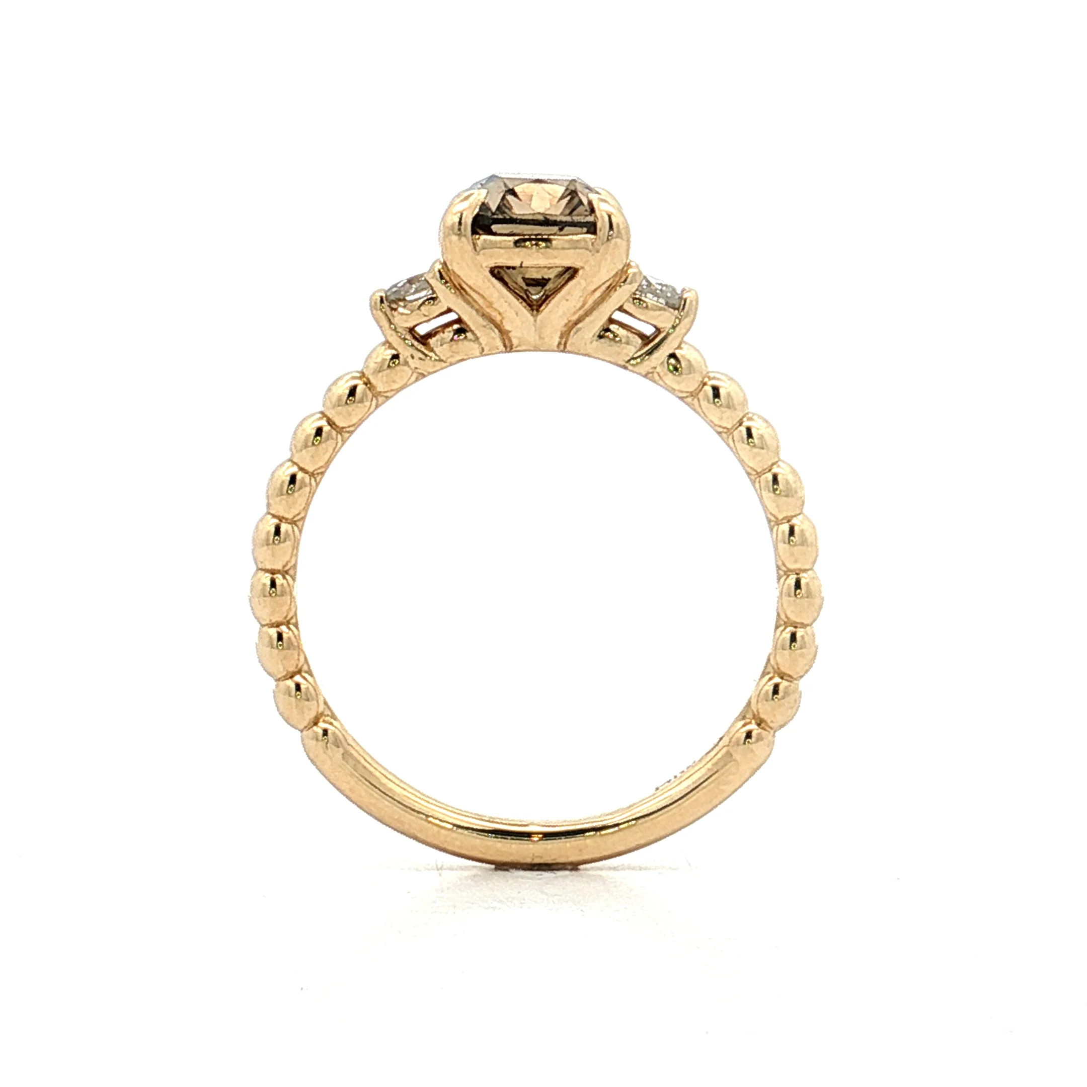 1.30 Brown Diamond Three Stone Engagement Ring 14k - Image 4