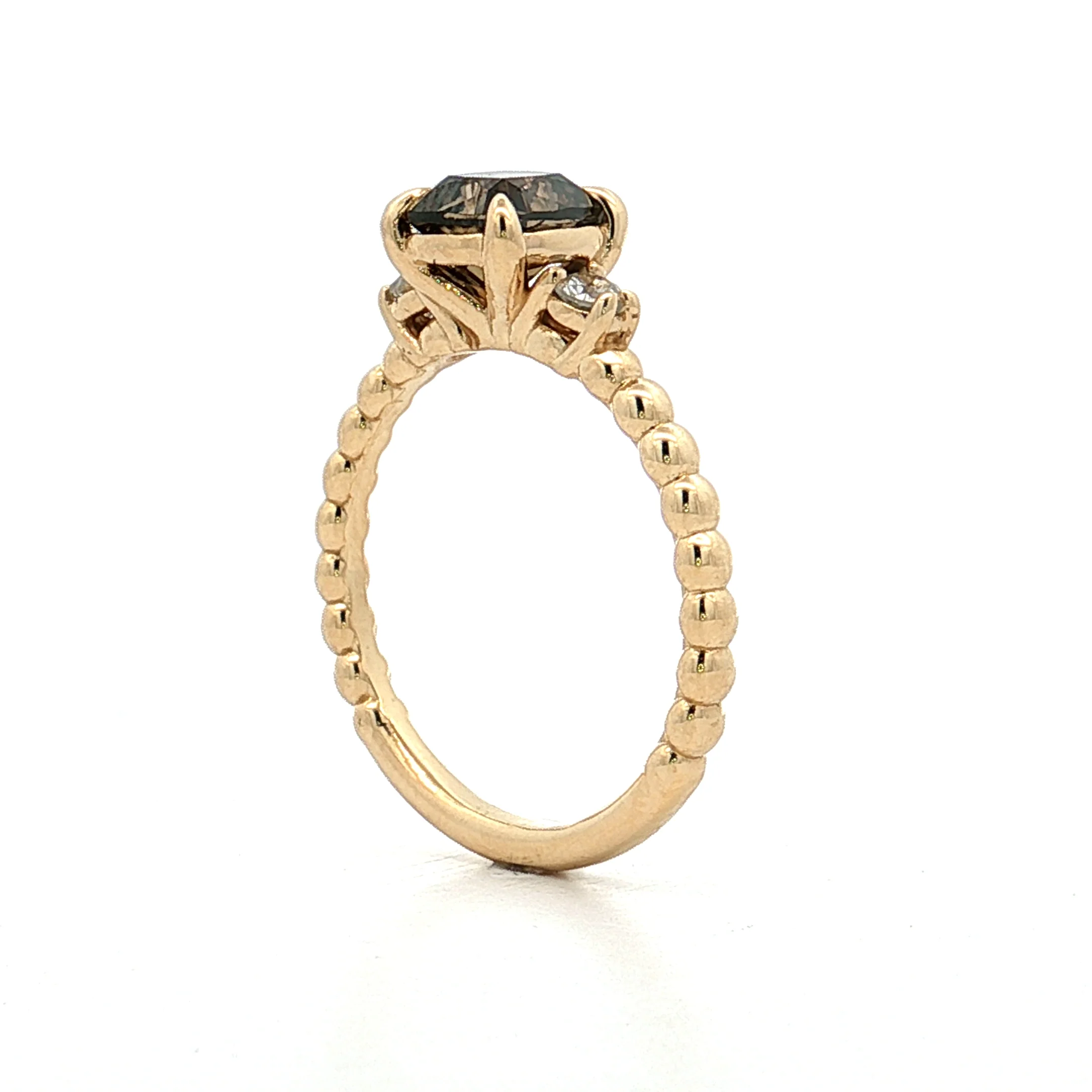 1.30 Brown Diamond Three Stone Engagement Ring 14k - Image 5