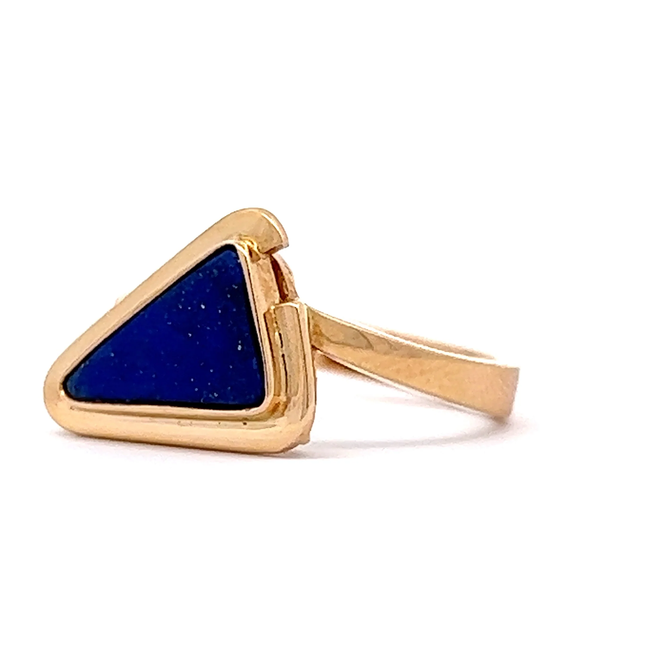 Bezel Set Lapis Lazuli Cocktail Ring in 14k Yellow Gold - Image 2
