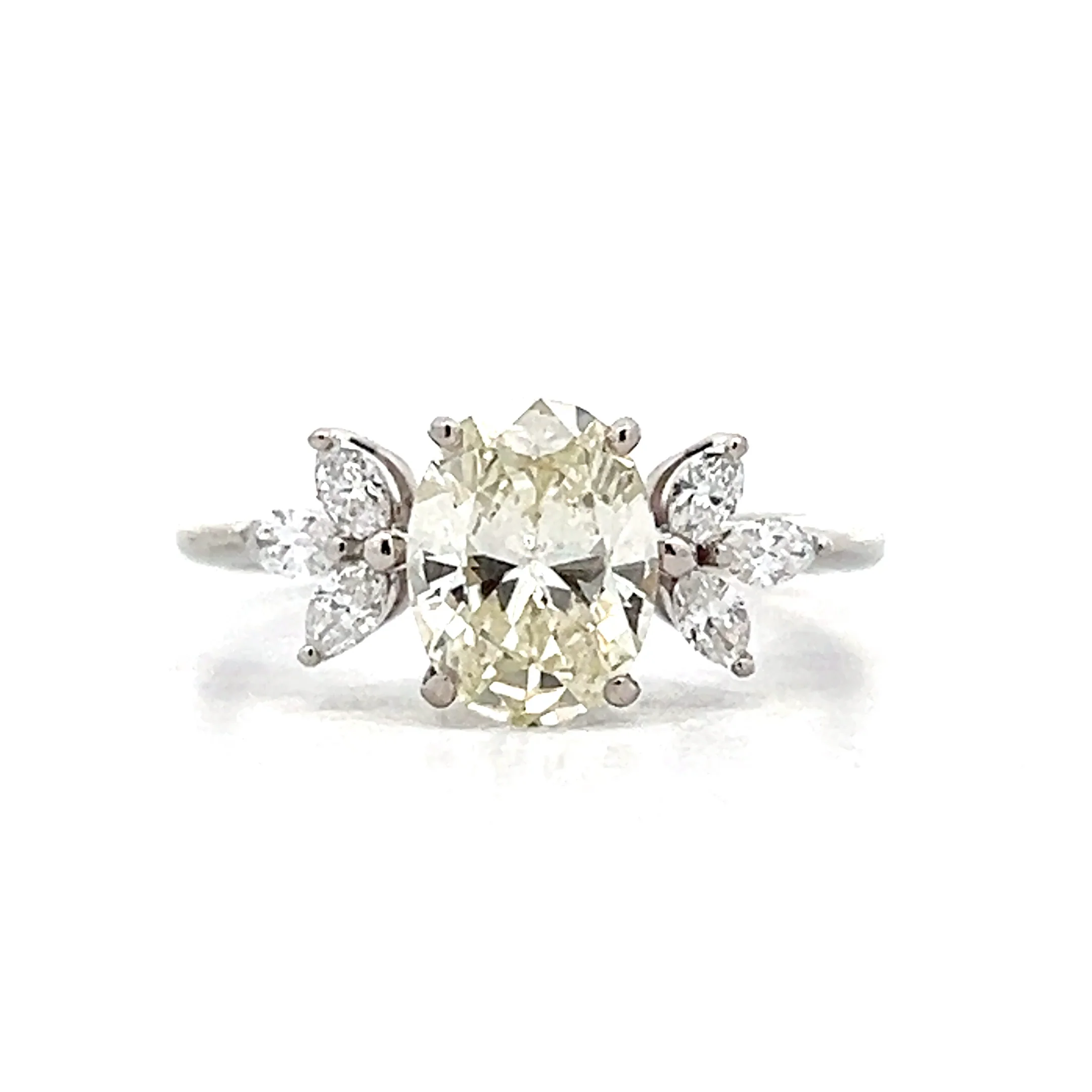 1.31 Oval Diamond Engagement Ring in Platinum