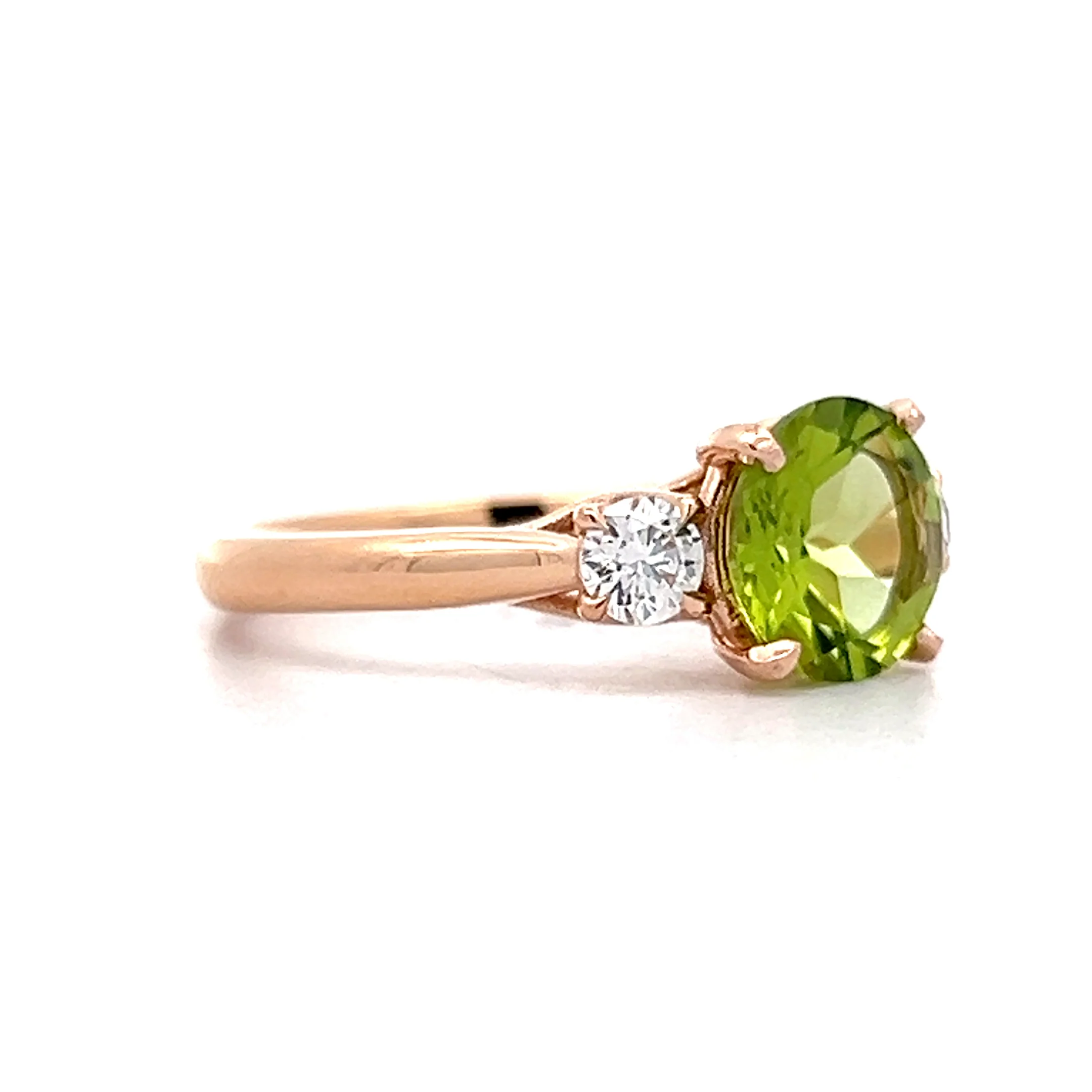 1.31 Peridot Engagement Ring in 18k Rose Gold - Image 3