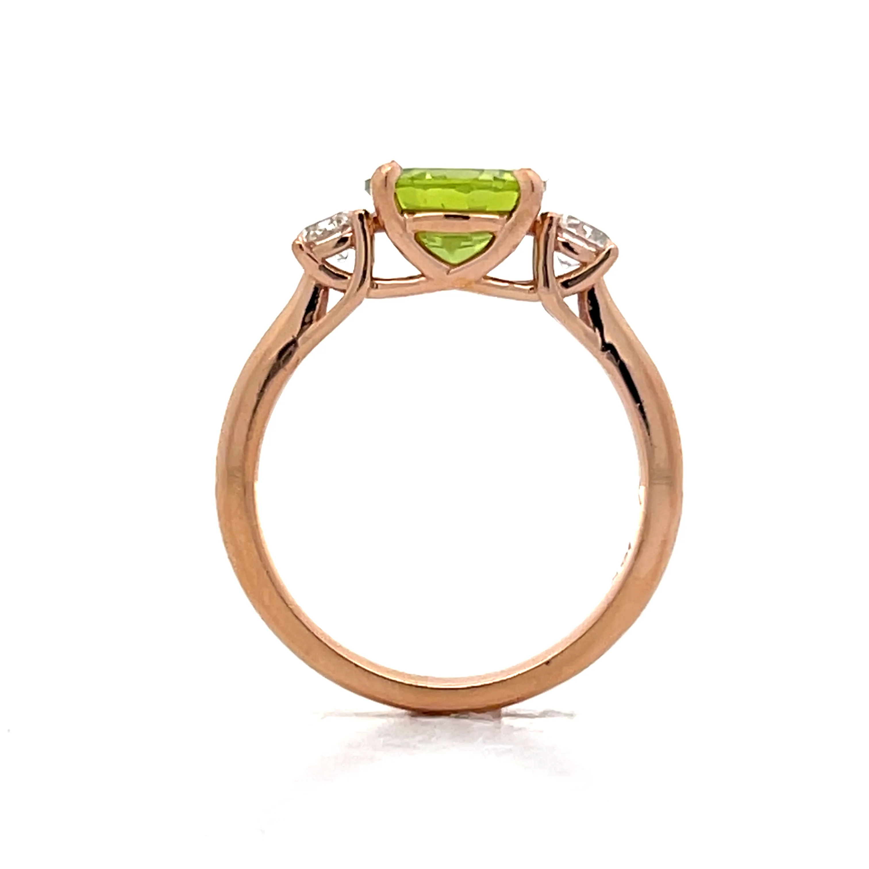 1.31 Peridot Engagement Ring in 18k Rose Gold - Image 4