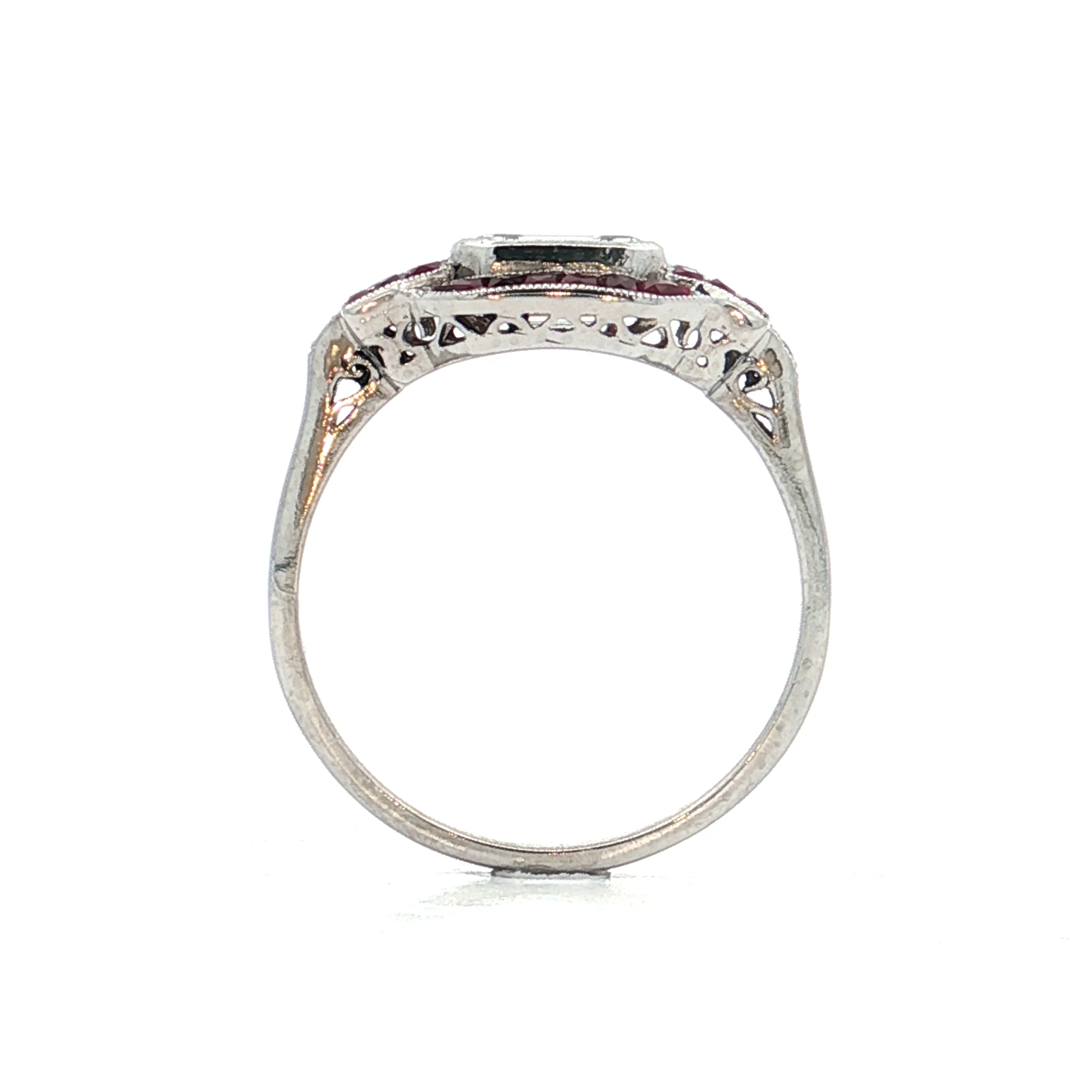 1.32 Emerald Cut Diamond Engagement Ring Platinum - Image 4