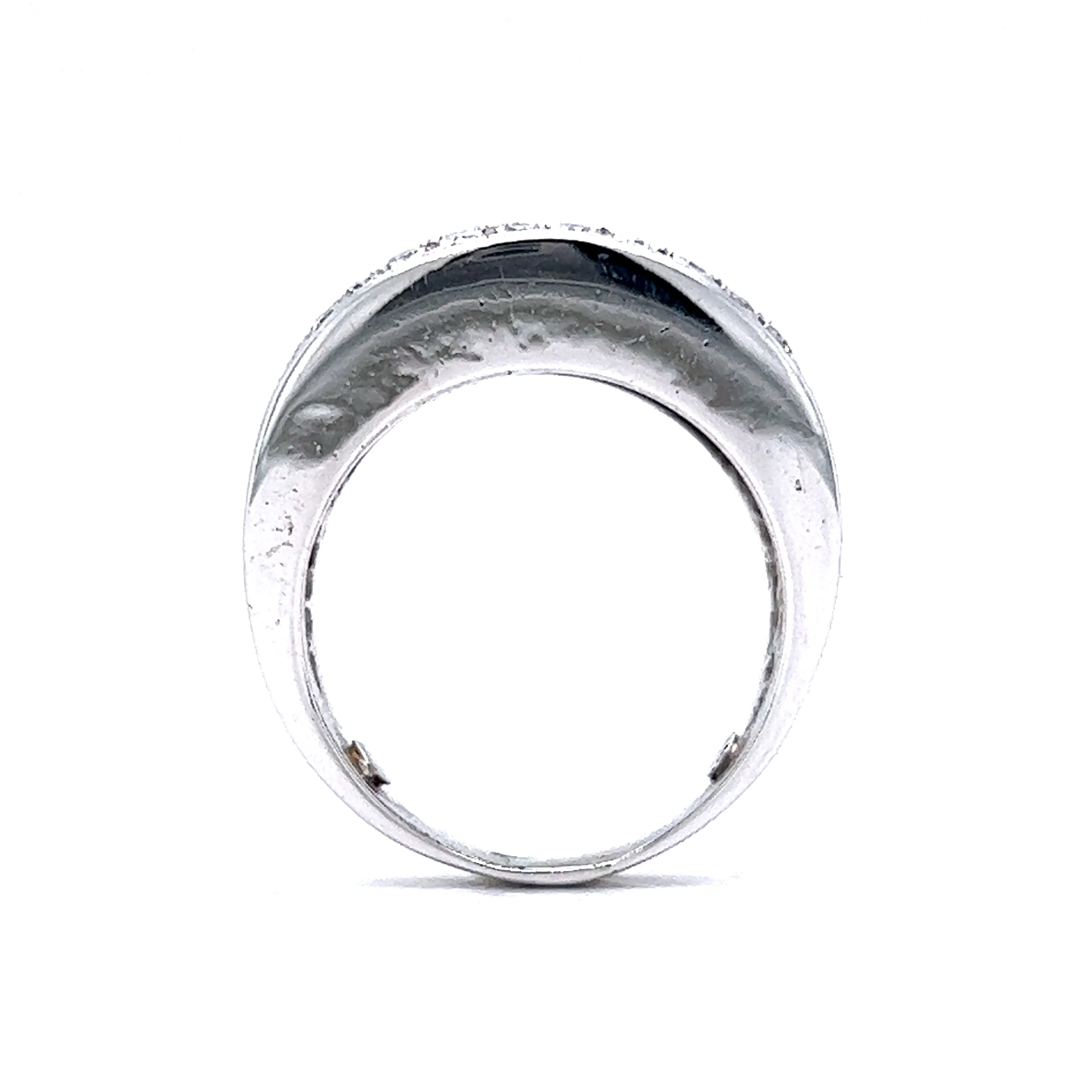 1.32 Pave Diamond Cocktail Ring in 14k White Gold - Image 4