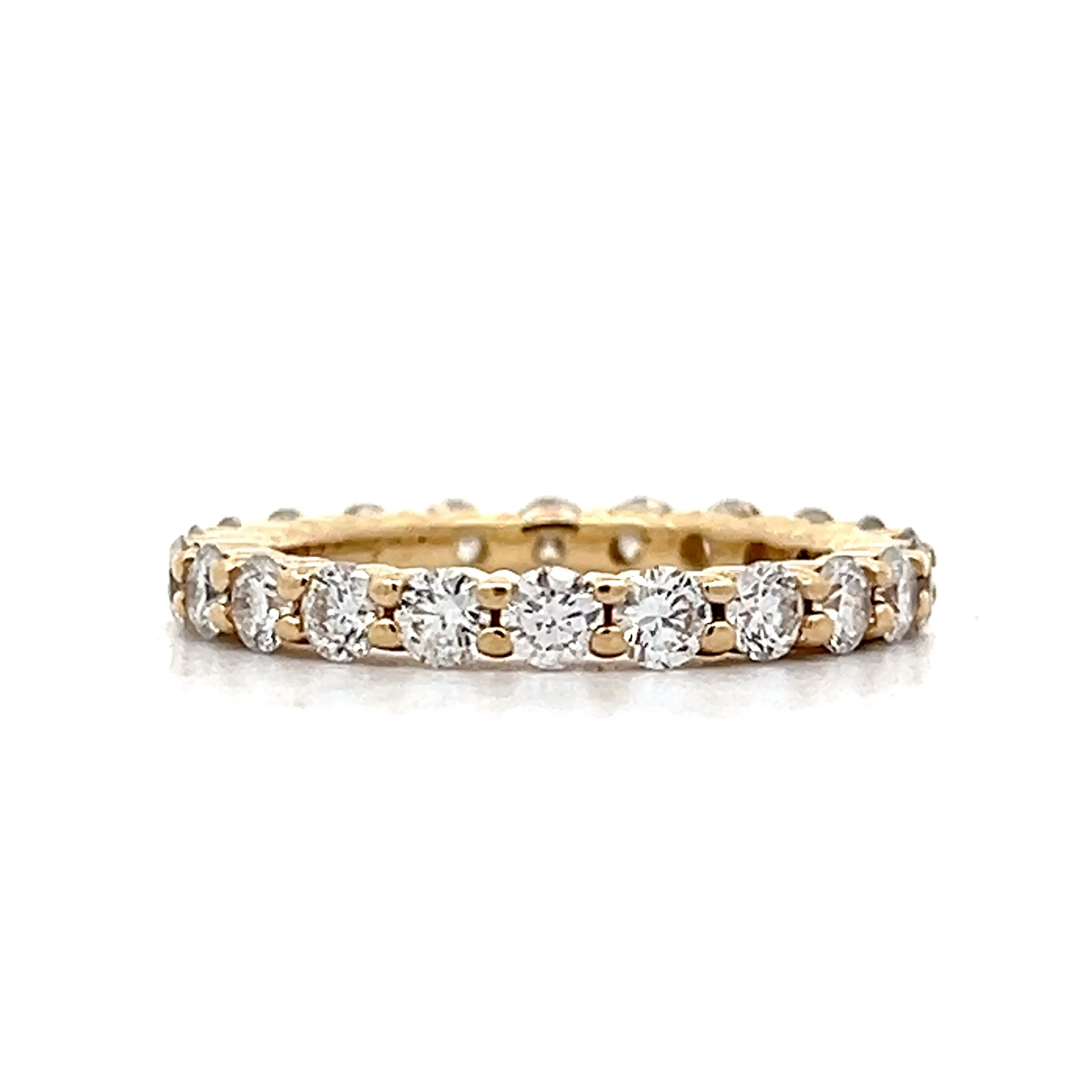 1.32 Round Diamond Eternity Wedding Band in Yellow Gold
