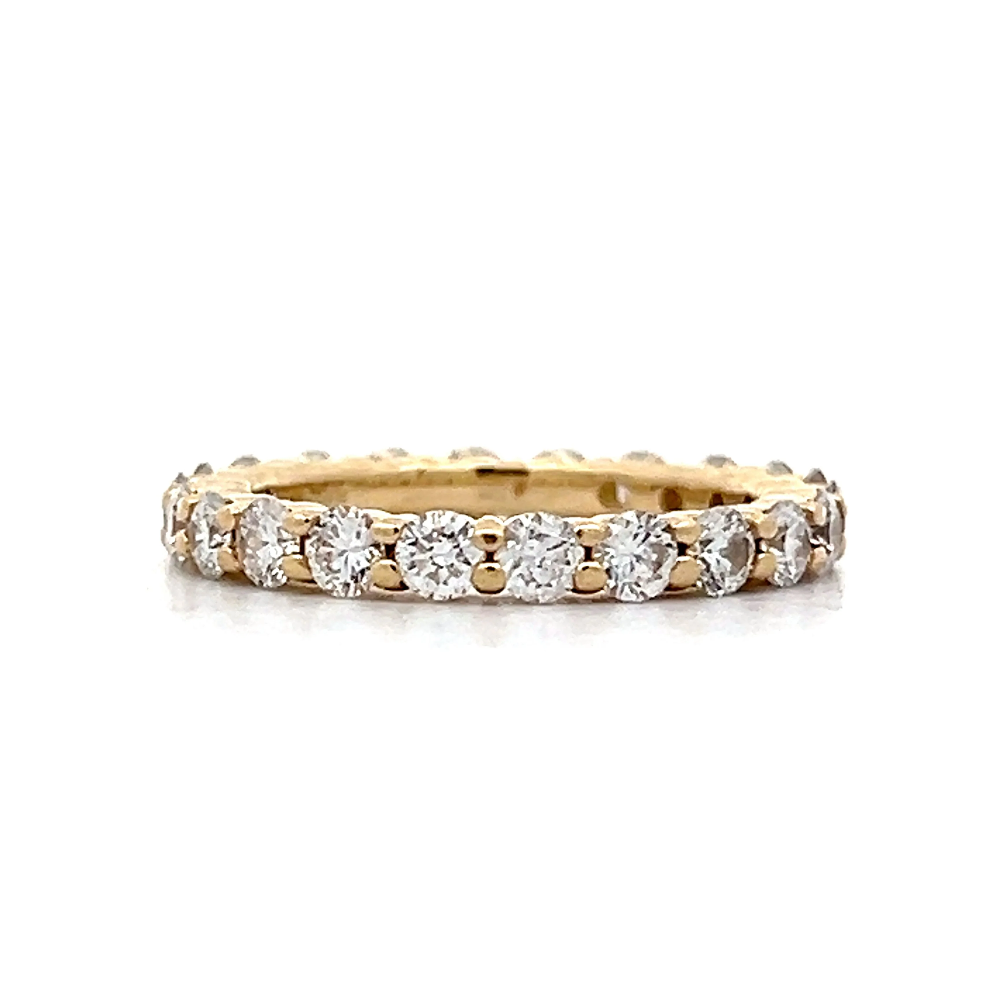 1.32 Round Diamond Eternity Wedding Band in Yellow Gold - Image 3