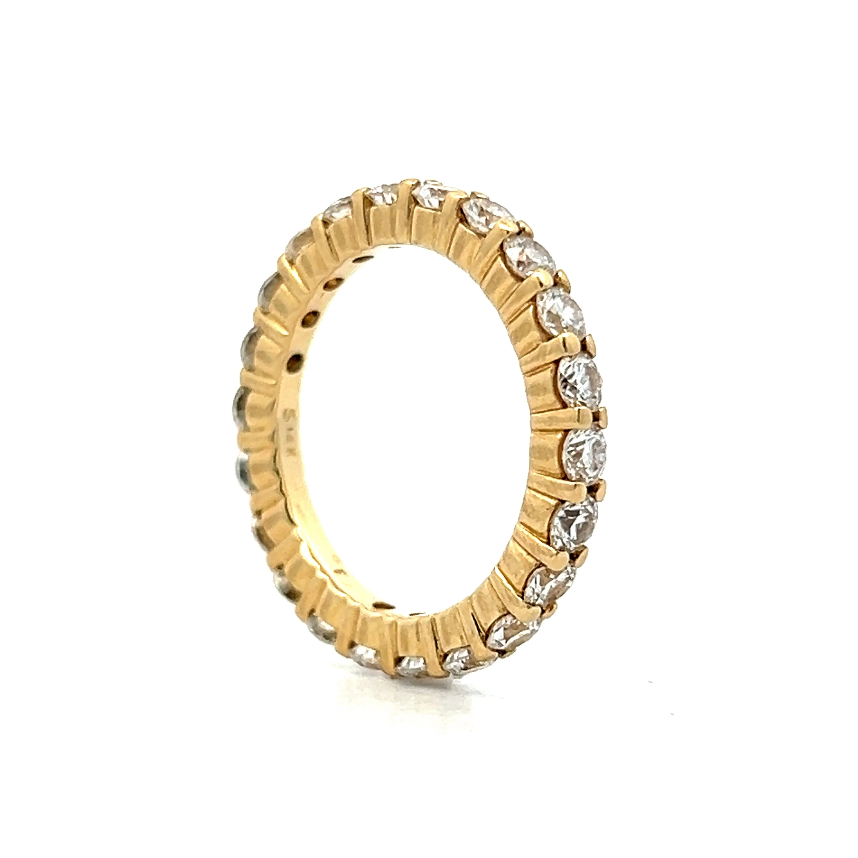 1.32 Round Diamond Eternity Wedding Band in Yellow Gold - Image 5