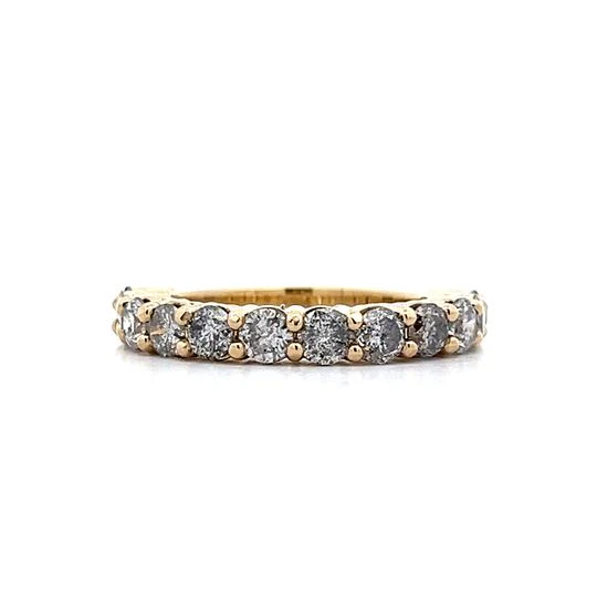 1.32 Salt & Pepper Diamond Wedding Band in 14k Yellow Gold