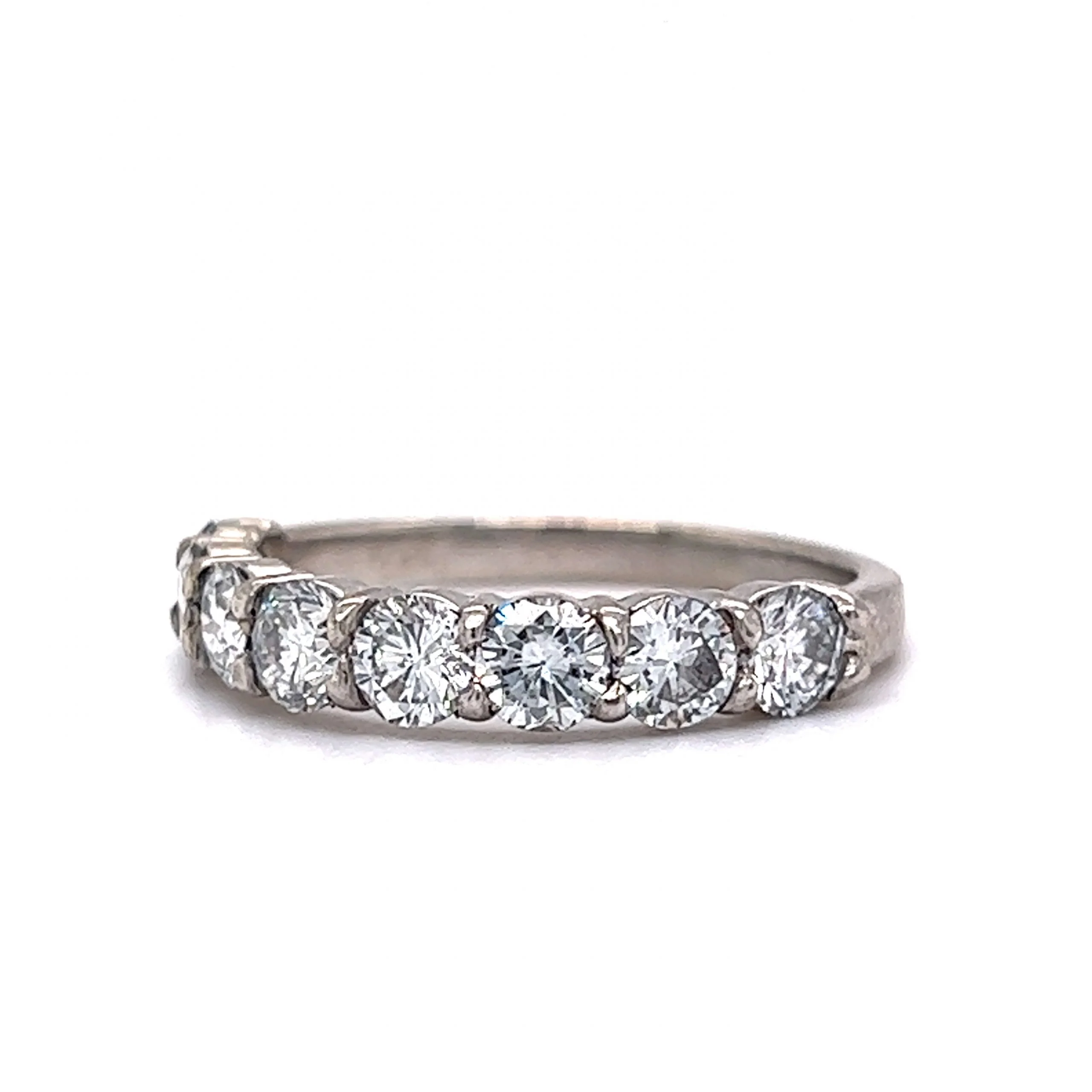 1.35 Round Brilliant Cut Diamond Wedding Band in 14k White Gold - Image 2