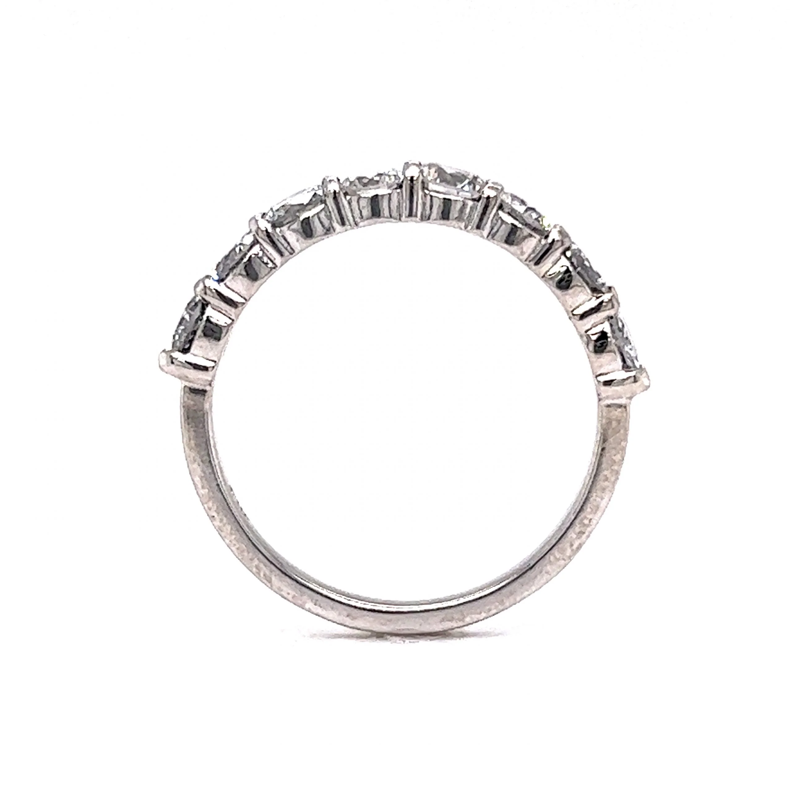 1.35 Round Brilliant Cut Diamond Wedding Band in 14k White Gold - Image 4