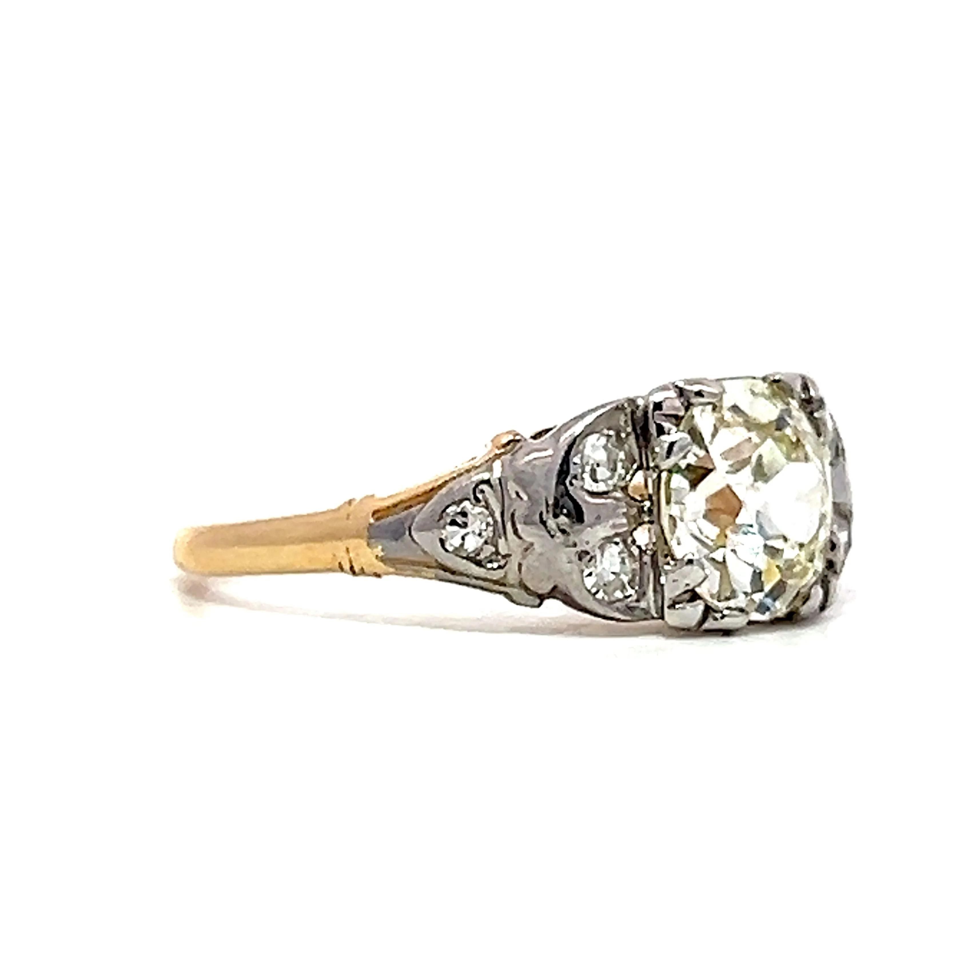 1.35 Vintage Retro European Diamond Engagement Ring - Image 3