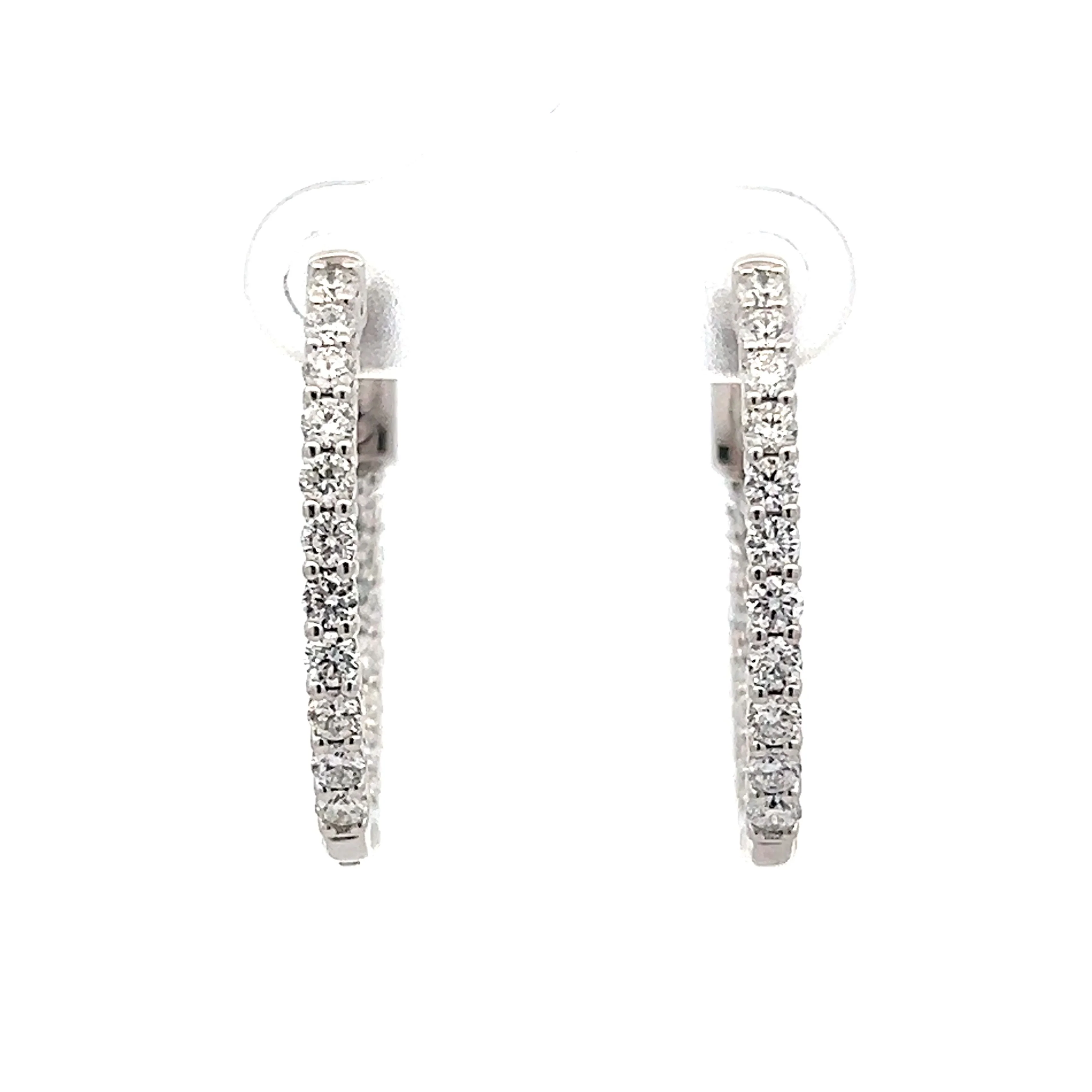 1.36 Inside-Out Diamond Hoop Earrings in 18k
