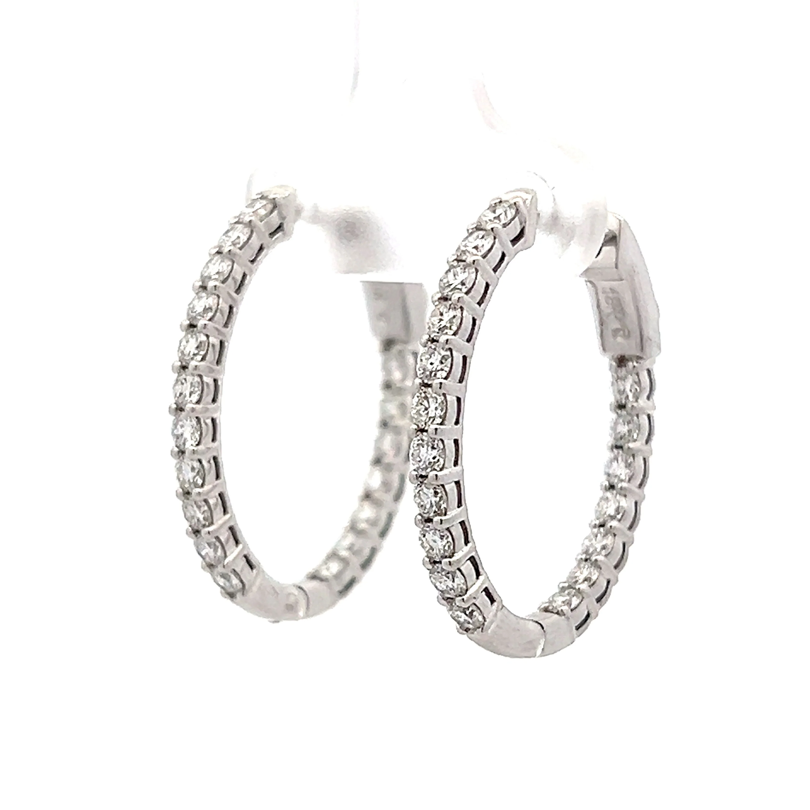 1.36 Inside-Out Diamond Hoop Earrings in 18k - Image 2
