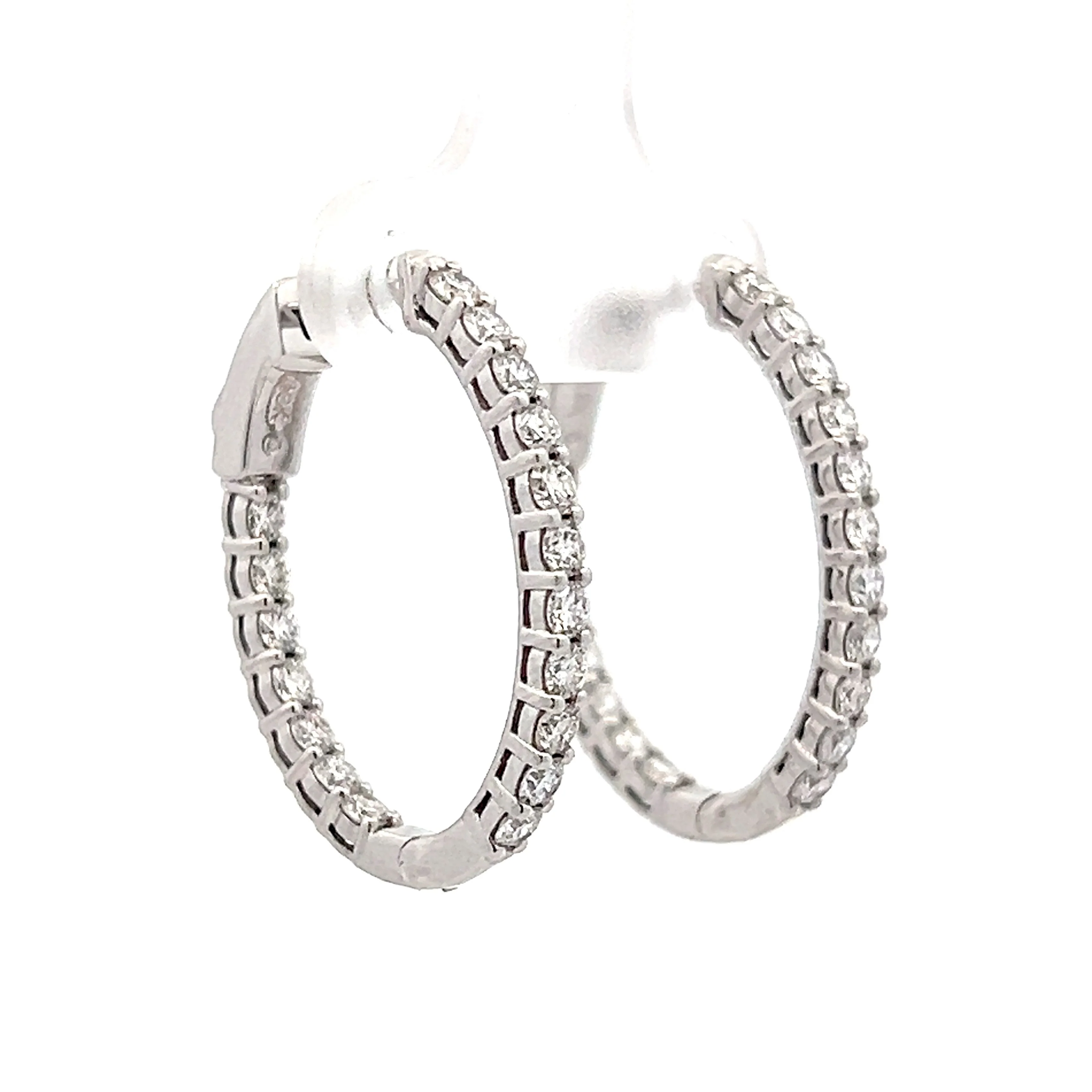 1.36 Inside-Out Diamond Hoop Earrings in 18k - Image 3