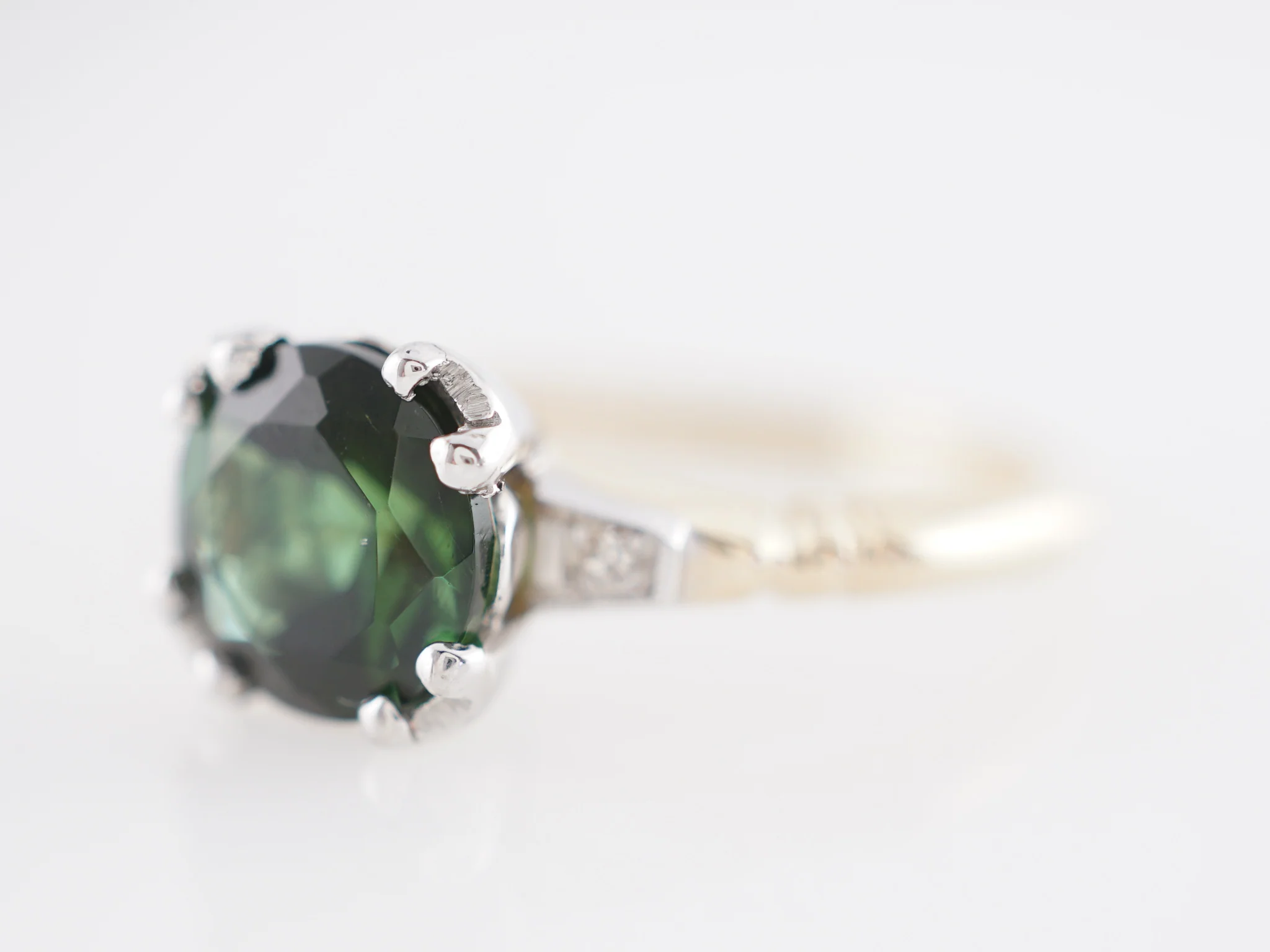 1.36 Retro Tourmaline Engagement Ring in 14k Yellow Gold - Image 2