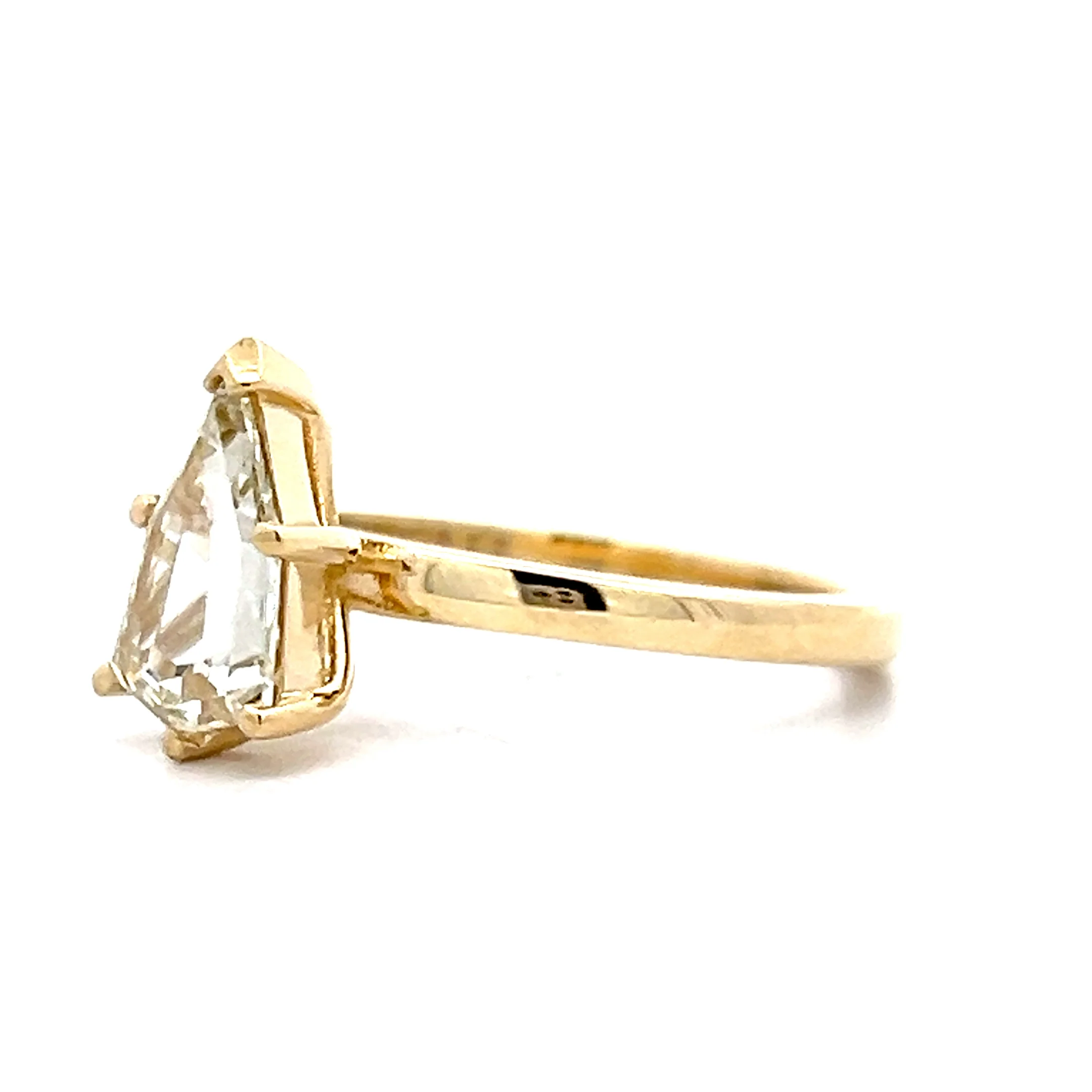 1.37 Shield Cut Diamond Engagement Ring in 14k - Image 2