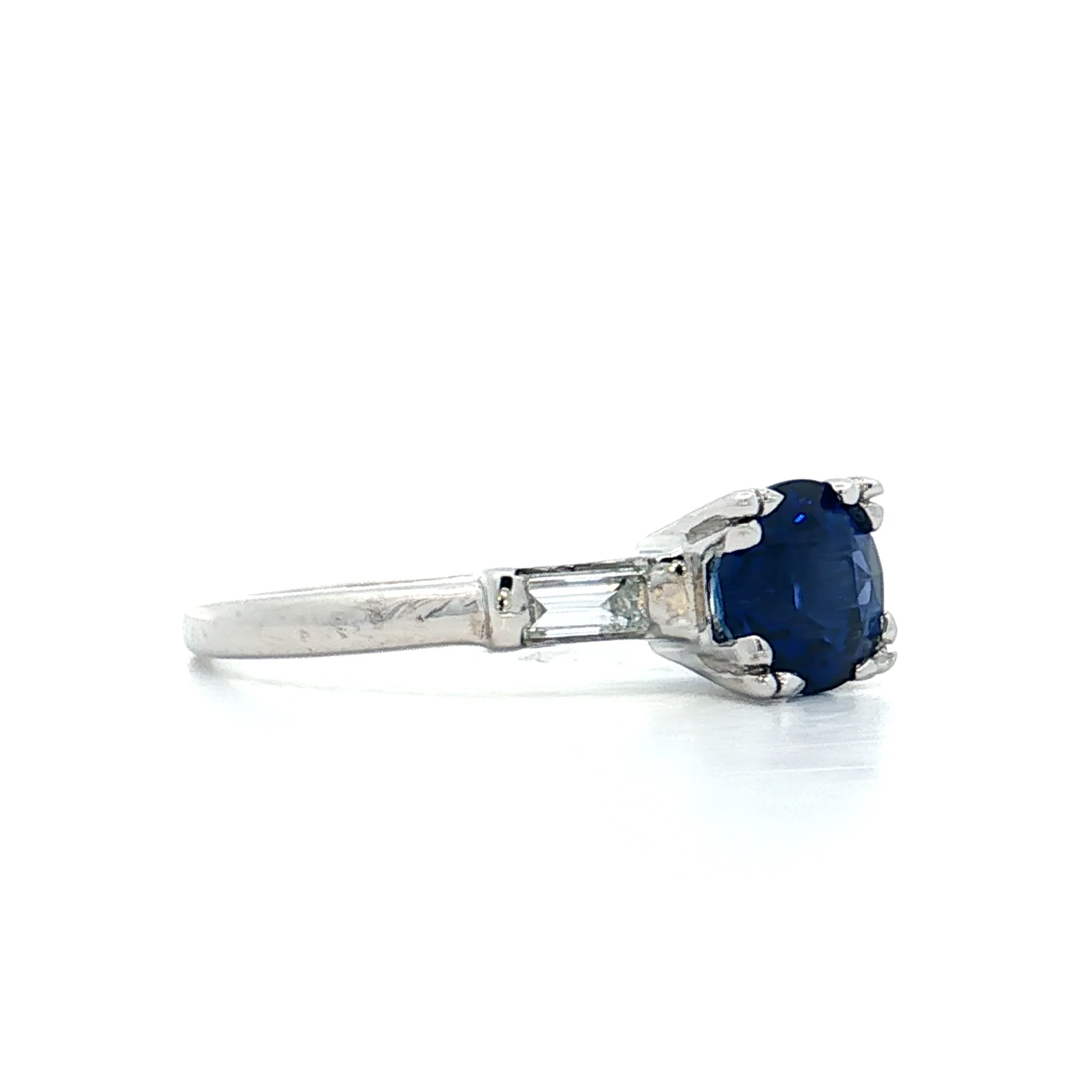 1.39 Vintage Sapphire Engagement Ring in 14k - Image 3