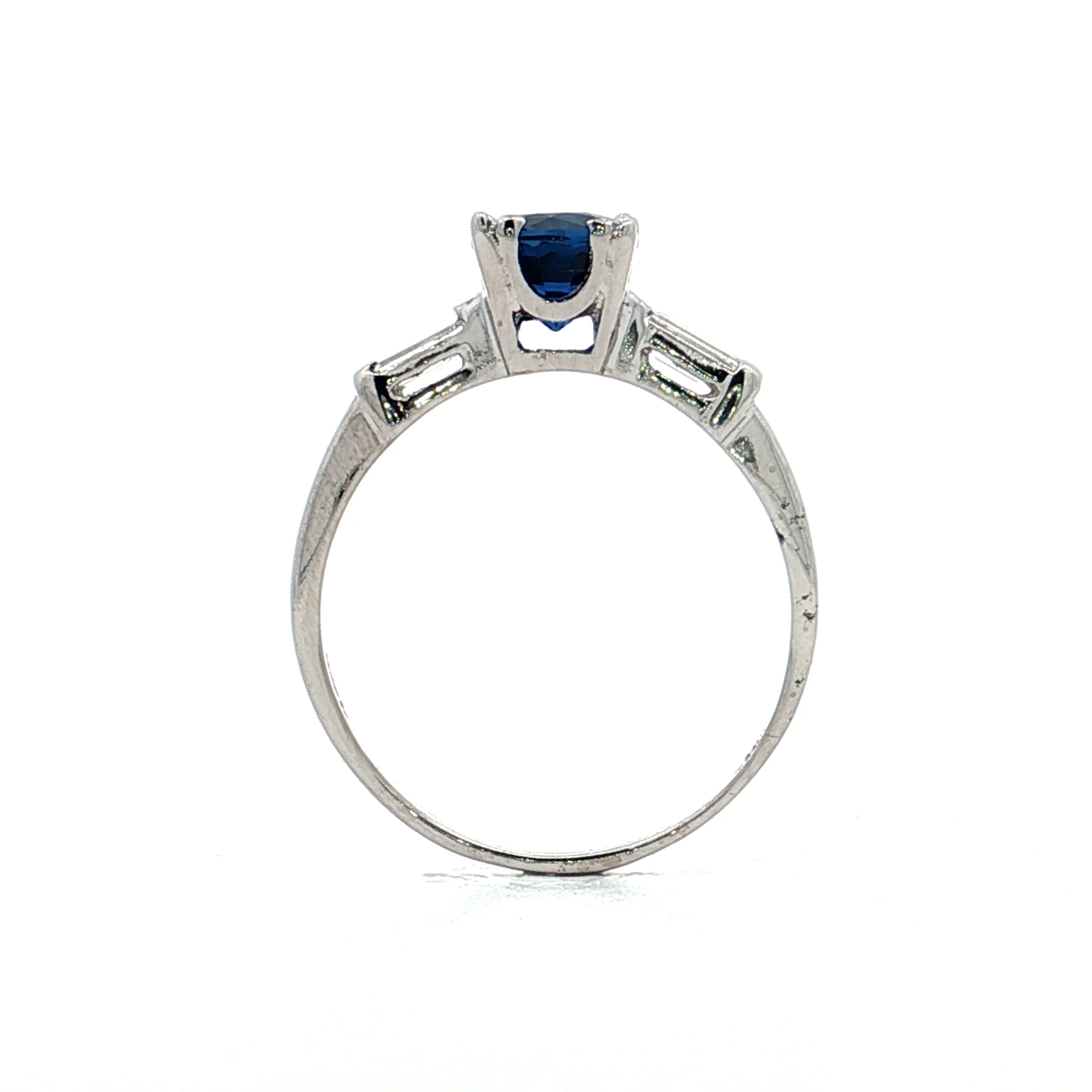 1.39 Vintage Sapphire Engagement Ring in 14k - Image 4