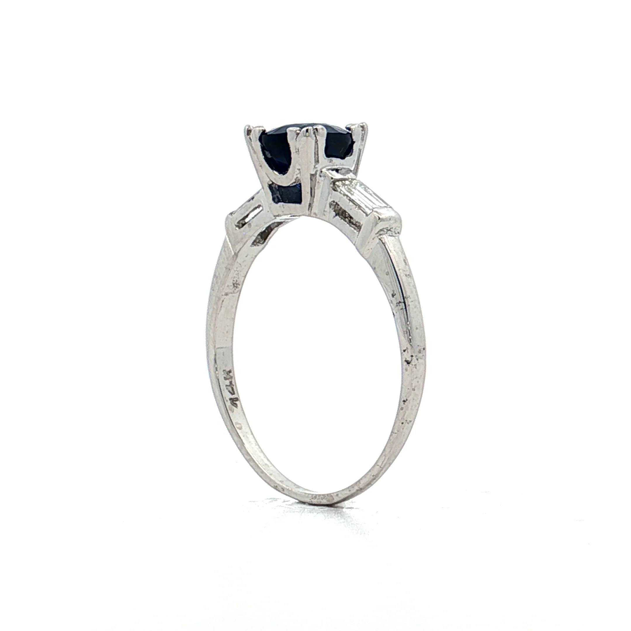 1.39 Vintage Sapphire Engagement Ring in 14k - Image 5