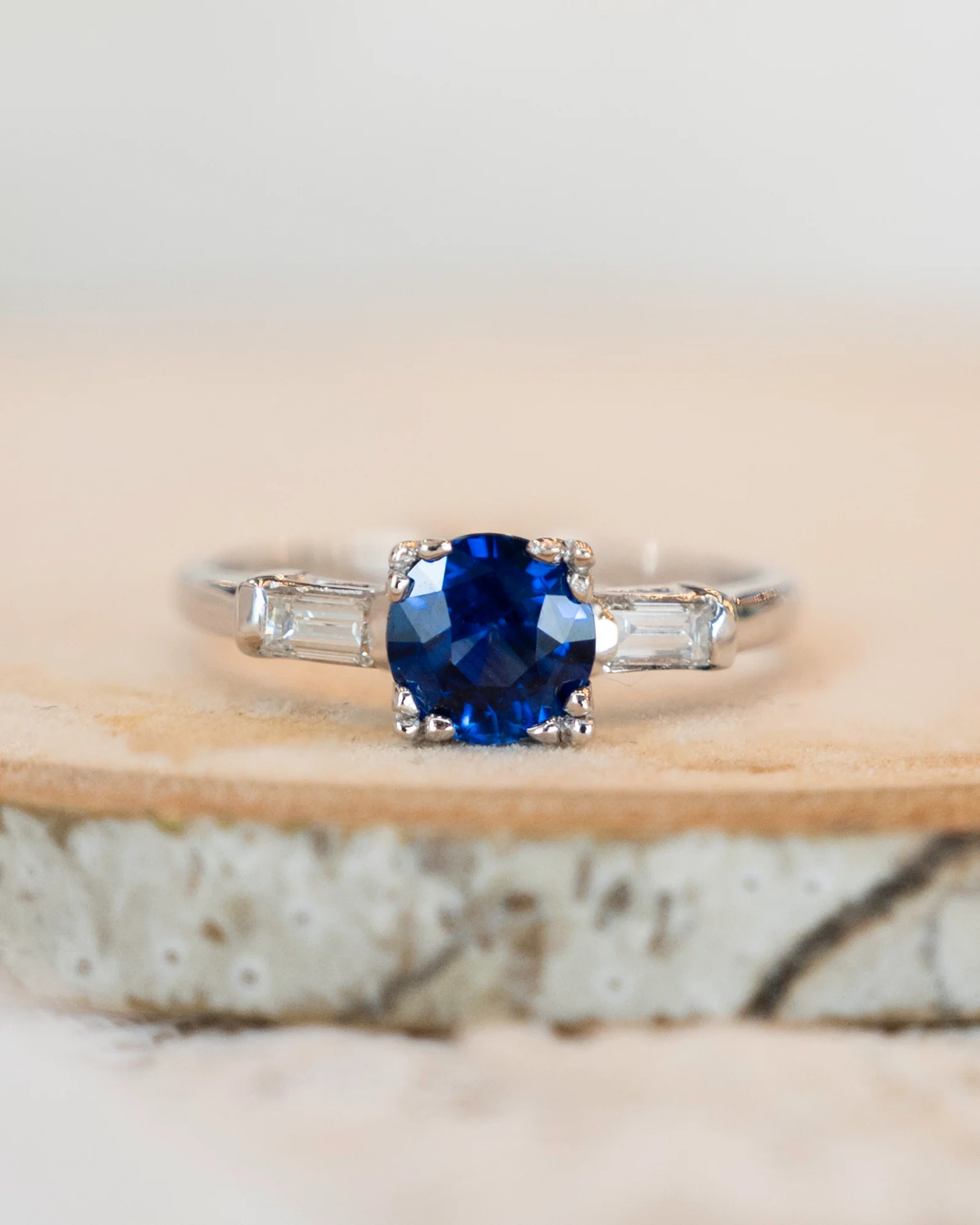 1.39 Vintage Sapphire Engagement Ring in 14k - Image 6