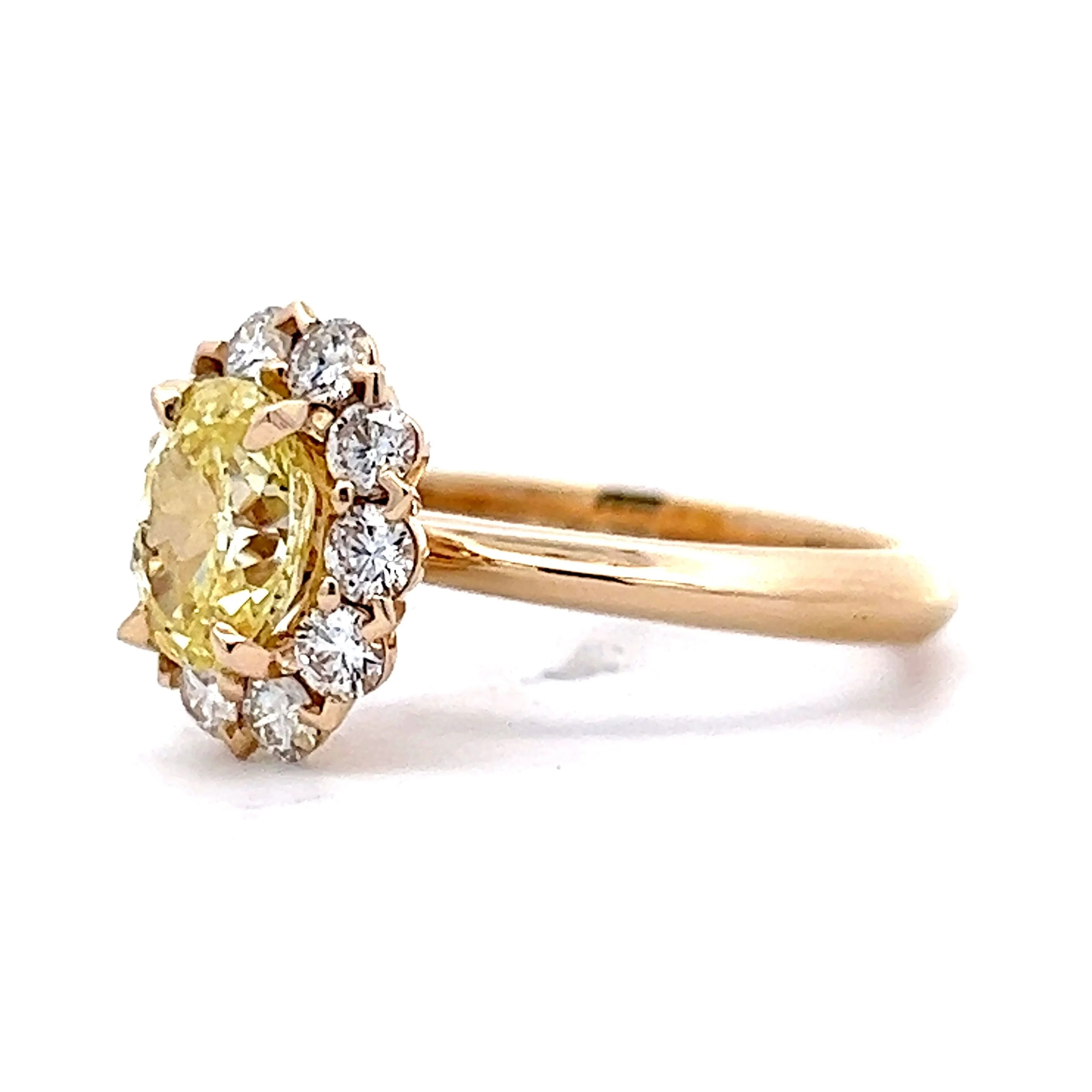 1.39 Fancy Yellow Diamond Engagement Ring in 14k Yellow Gold - Image 2