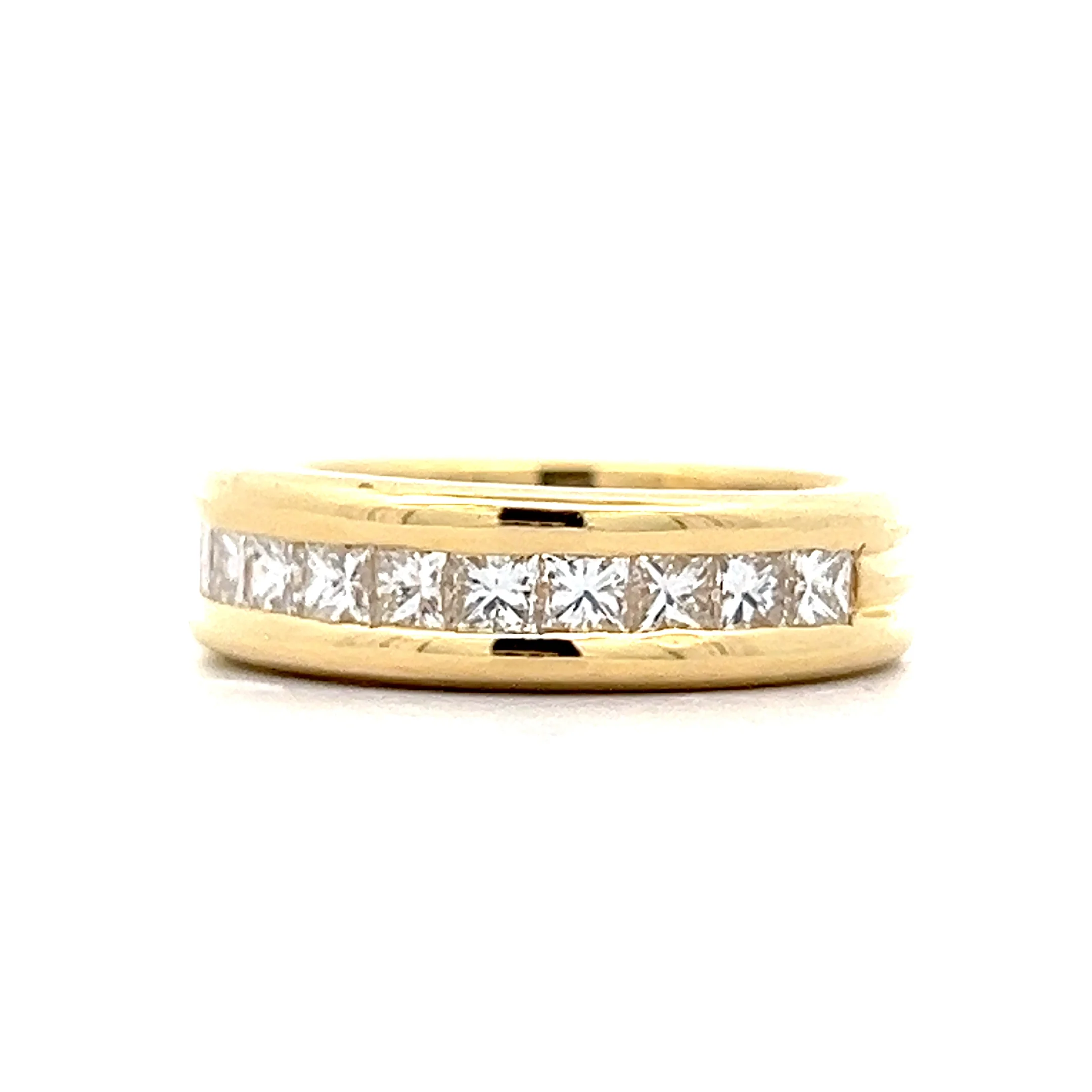 1.40 Channel Set Princess Diamond Wedding Band 18k - Image 2