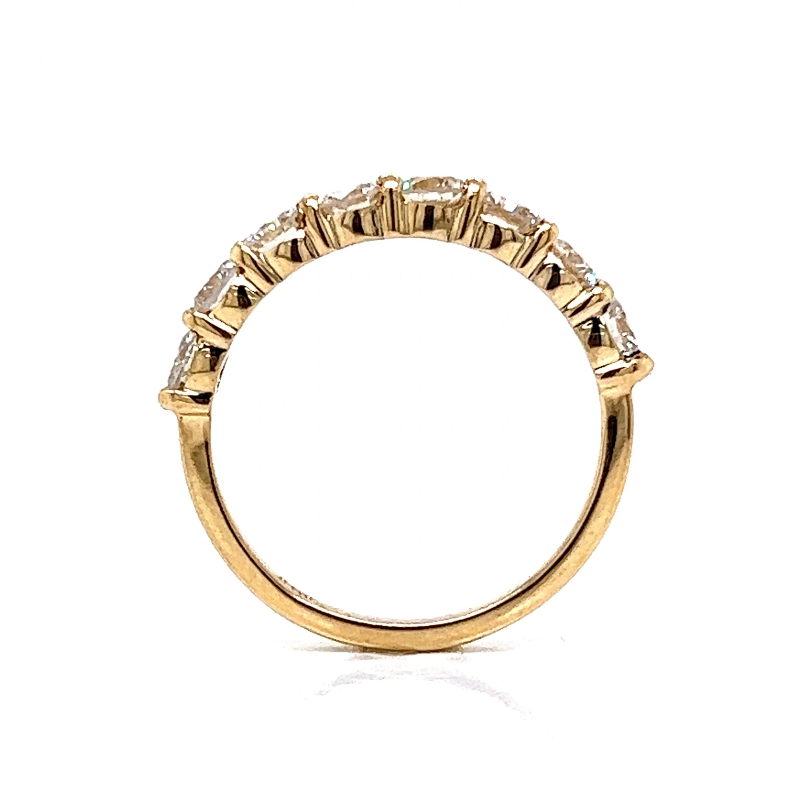 1.40 Diamond Half Eternity Wedding Band in 14k Yellow Gold - Image 4