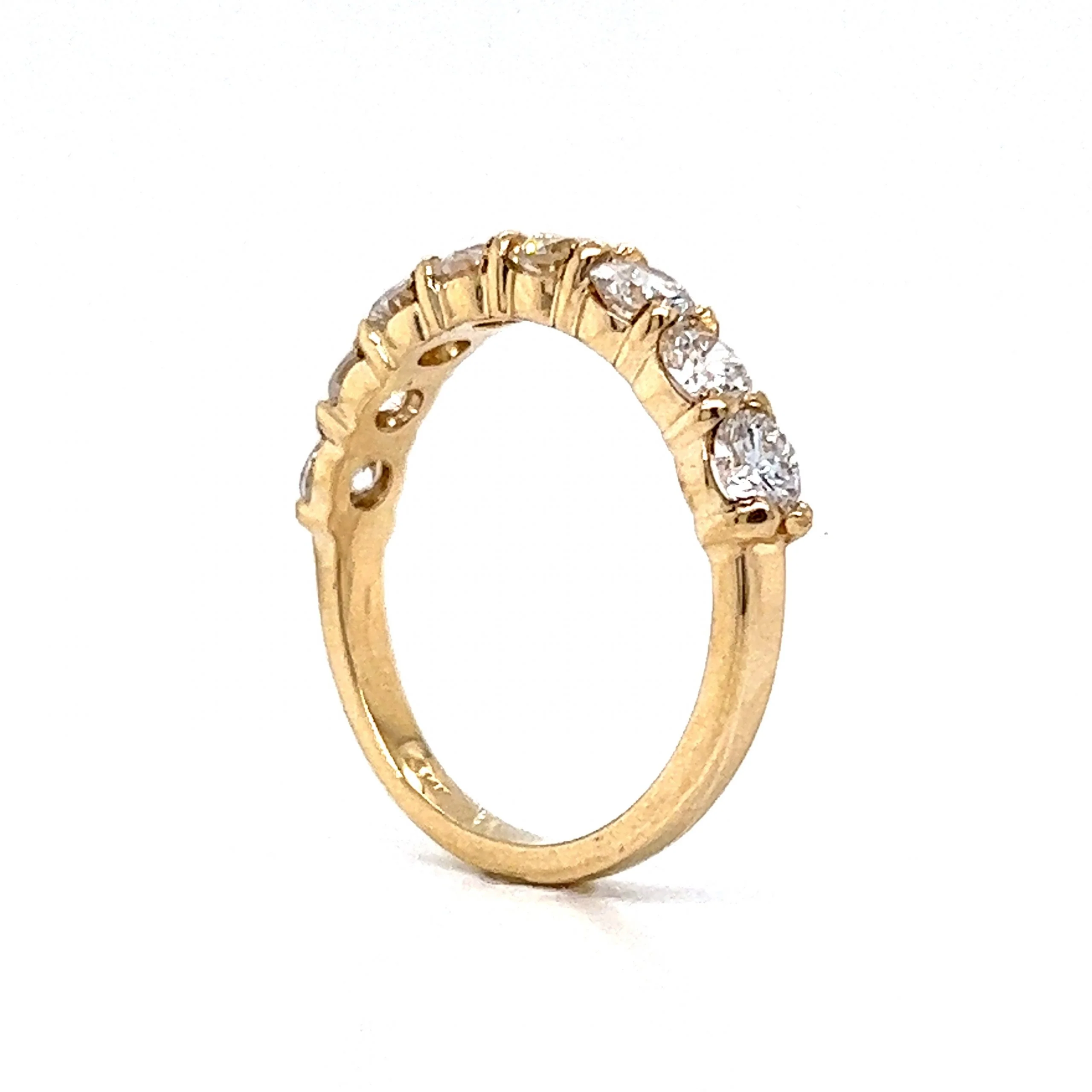 1.40 Diamond Half Eternity Wedding Band in 14k Yellow Gold - Image 5