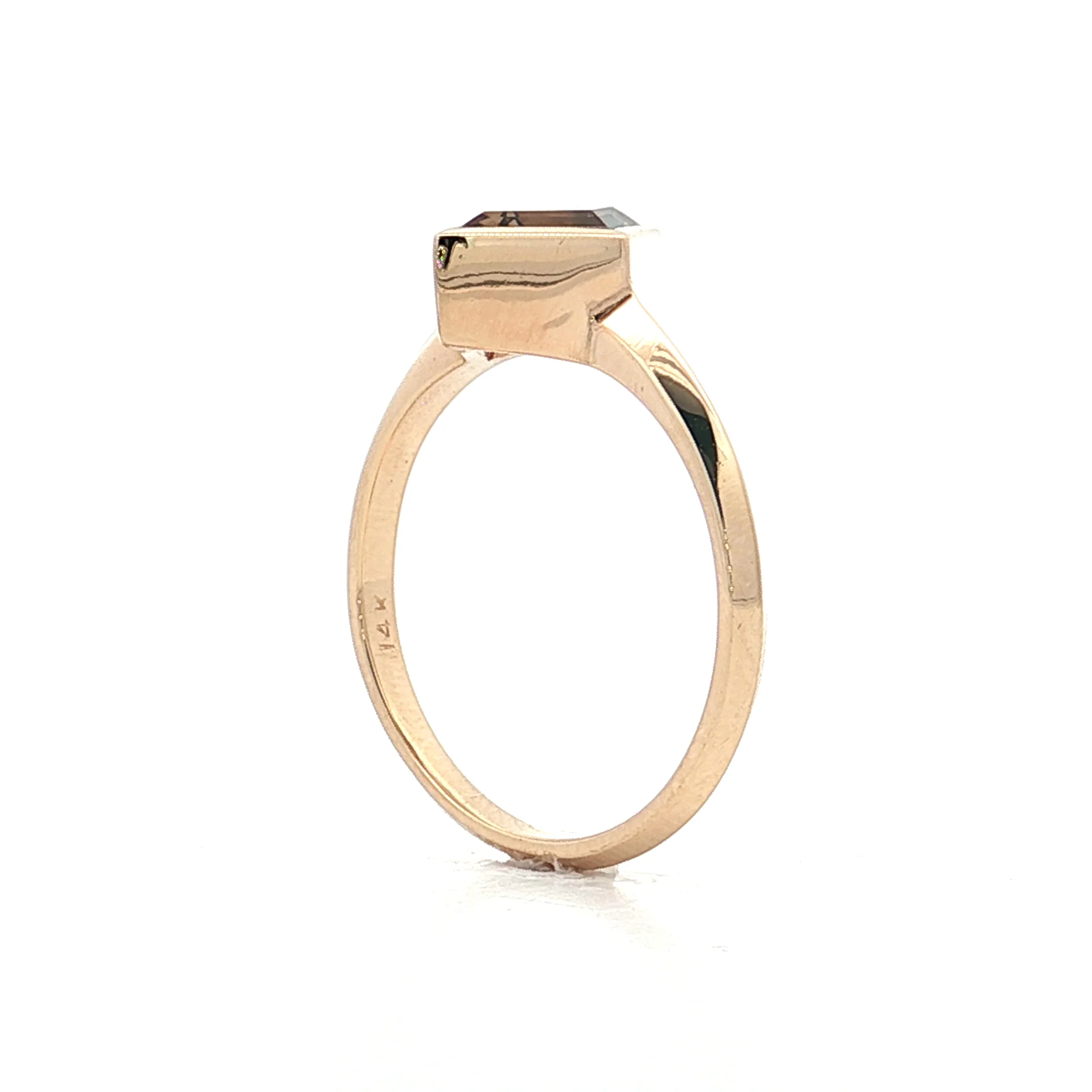 1.40 Lozenge Cut Diamond Engagement Ring 14k - Image 5