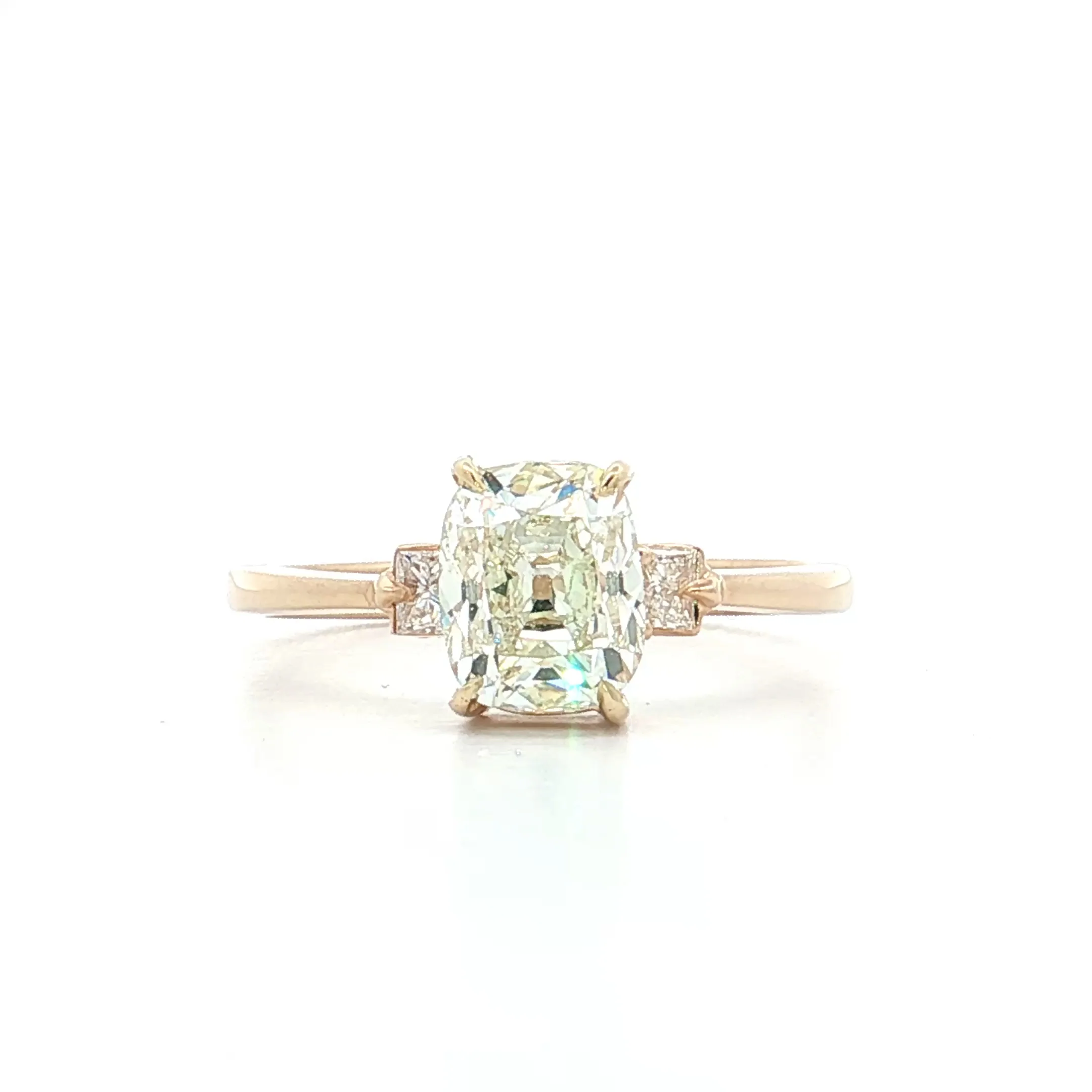 1.41 Old Mine Cushion Diamond Engagement Ring 14k