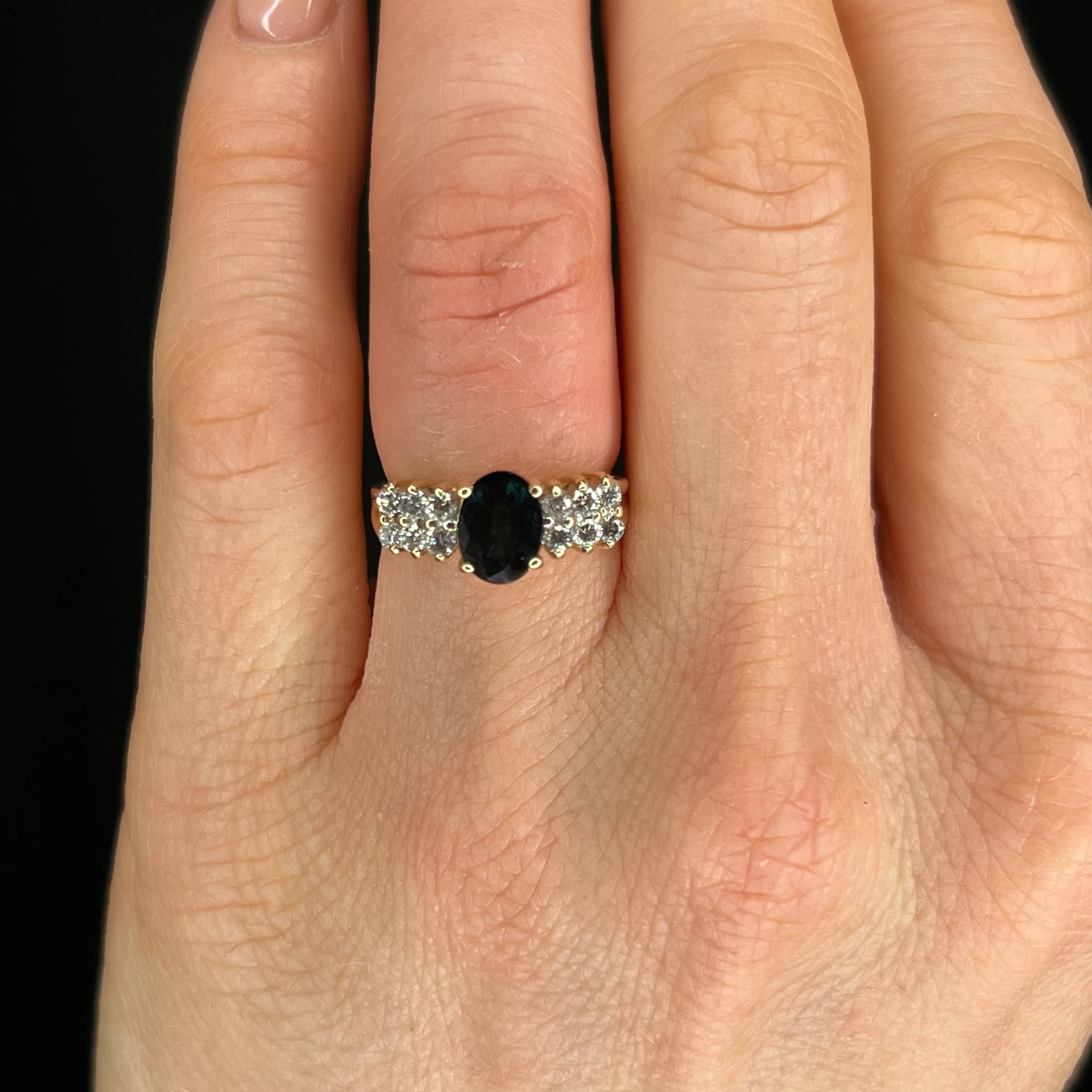1.41 Oval Cut Sapphire Engagement Ring in 14k Yellow Gold - Image 6
