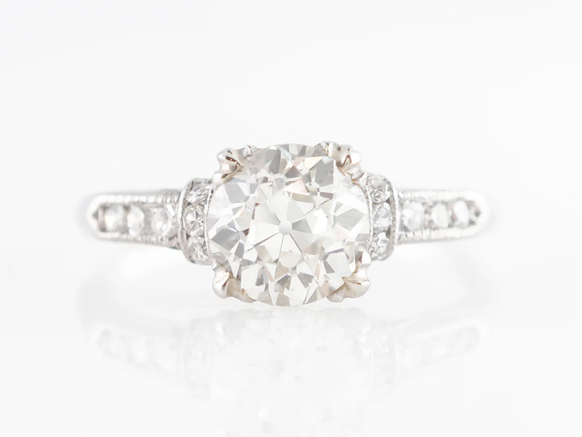 1.41 Vintage European Cut Diamond Engagement Ring