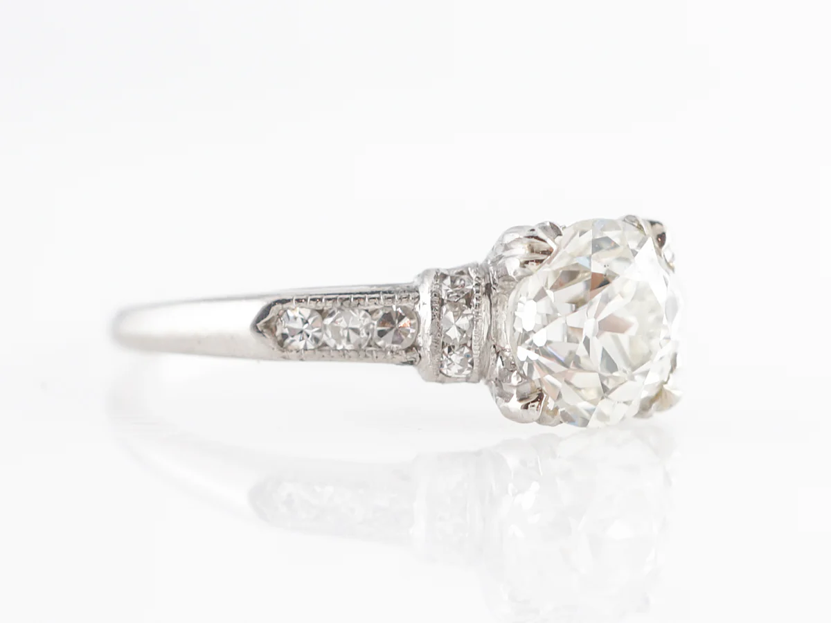 1.41 Vintage European Cut Diamond Engagement Ring - Image 3