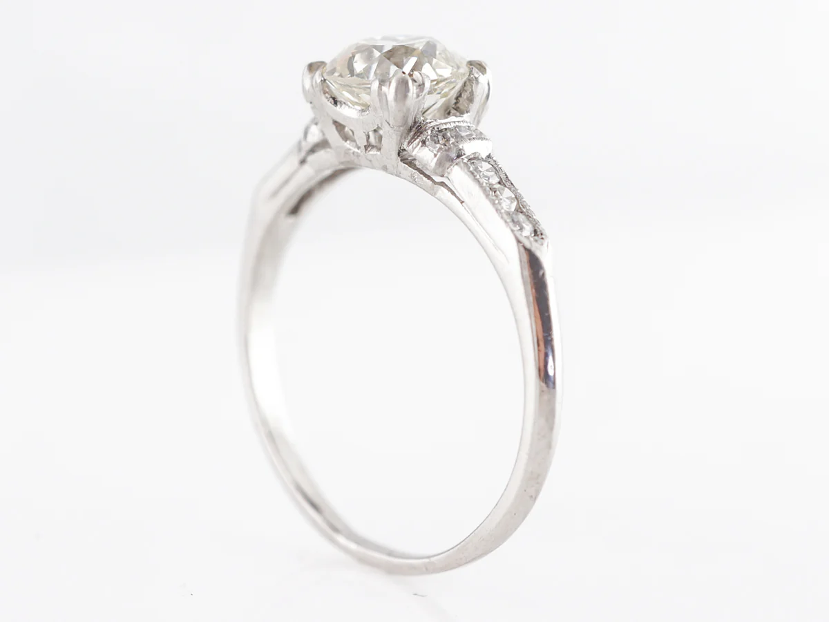 1.41 Vintage European Cut Diamond Engagement Ring - Image 4