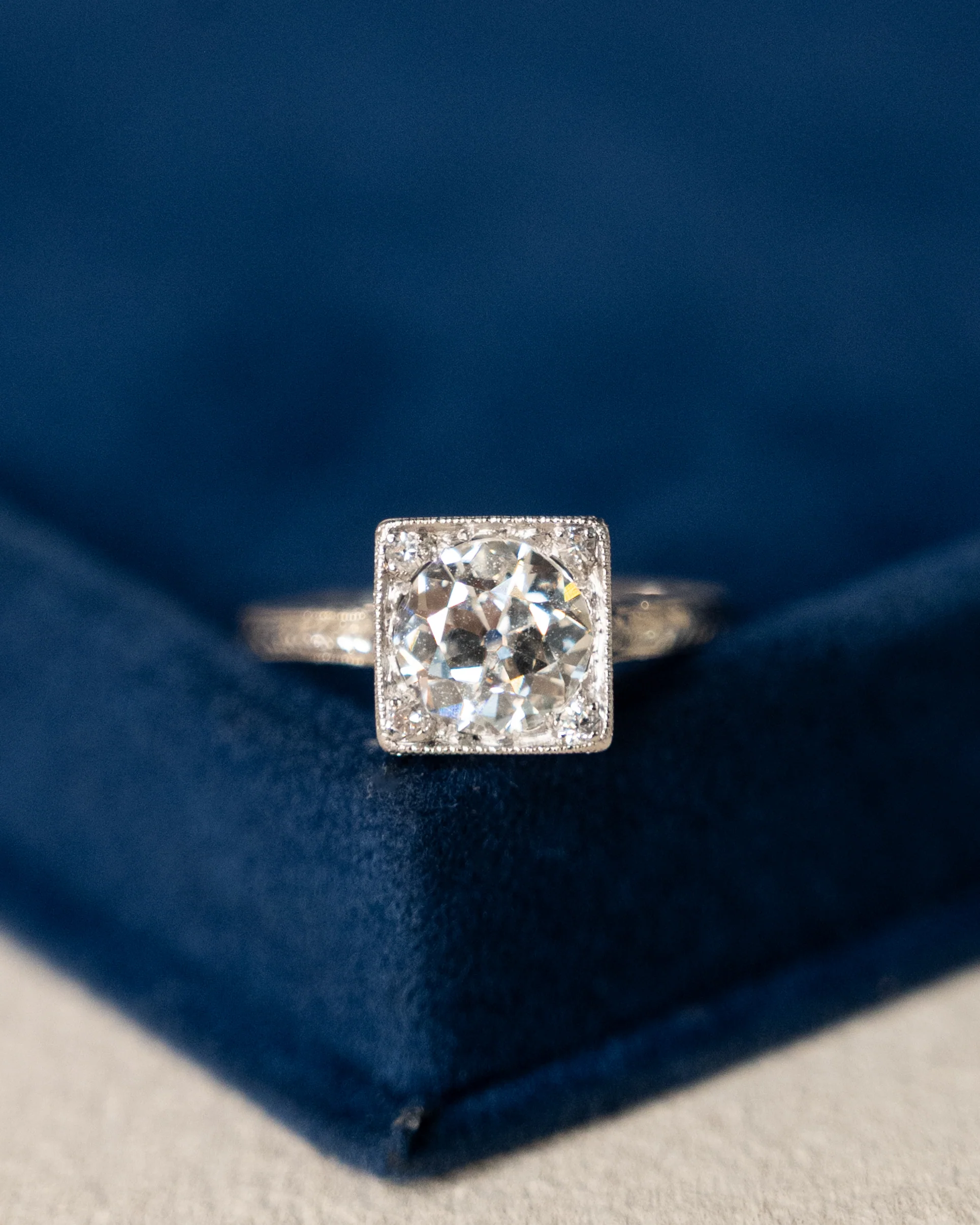 1.42 Antique Old European Diamond Engagement Ring Platinum - Image 6