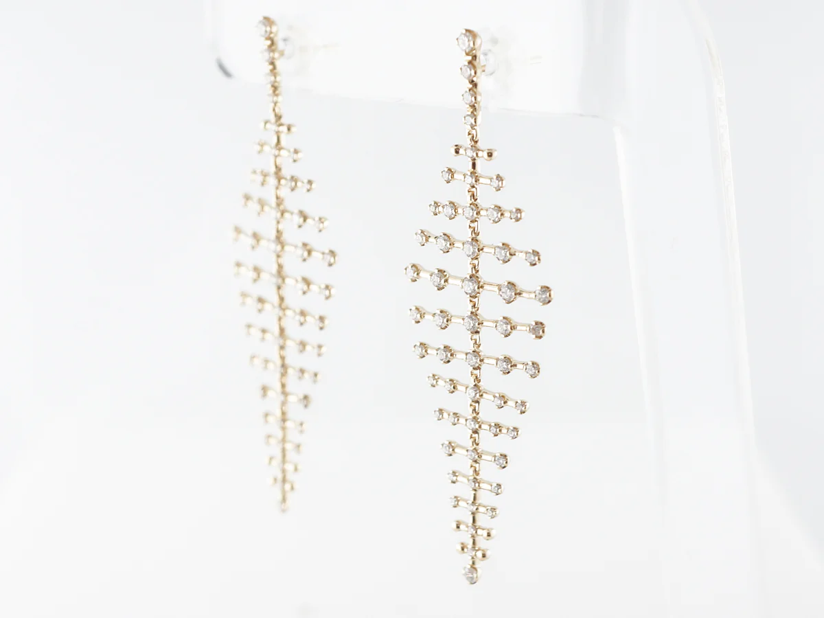 1.43 Carat Diamond Earrings in 14k Yellow Gold - Image 2