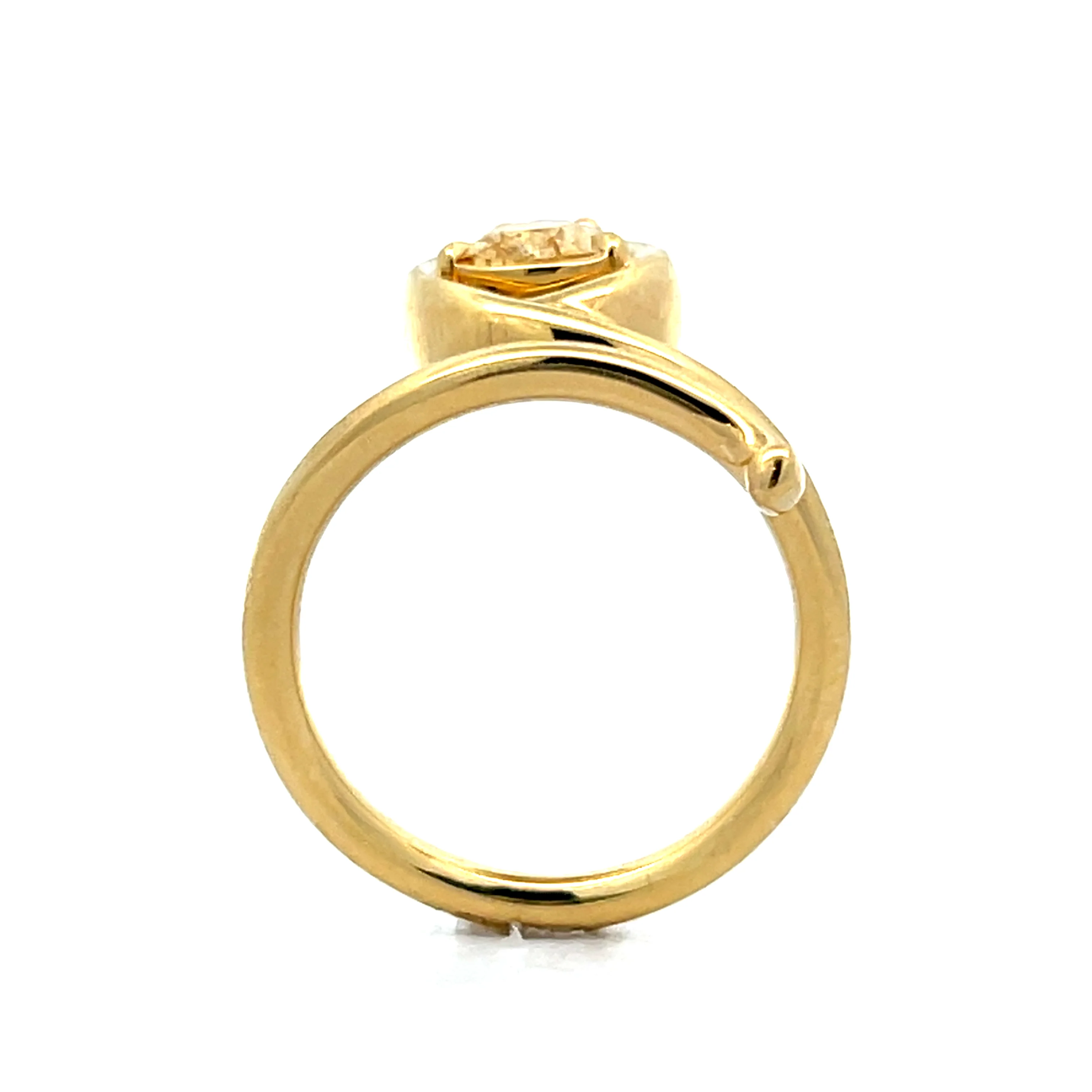 1.43 Fancy Yellow Brown Diamond Snake Ring in 18k - Image 4